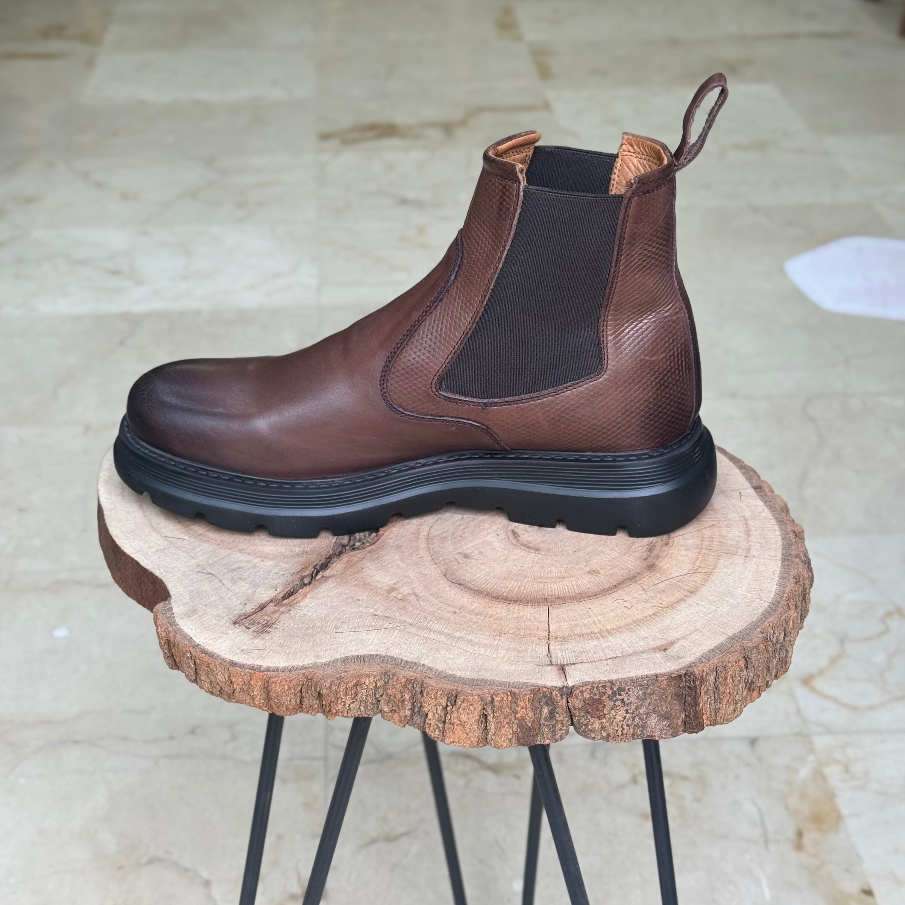 Bottine En Cuir 1978 MARRON CHOCO - Shopilo Shoes