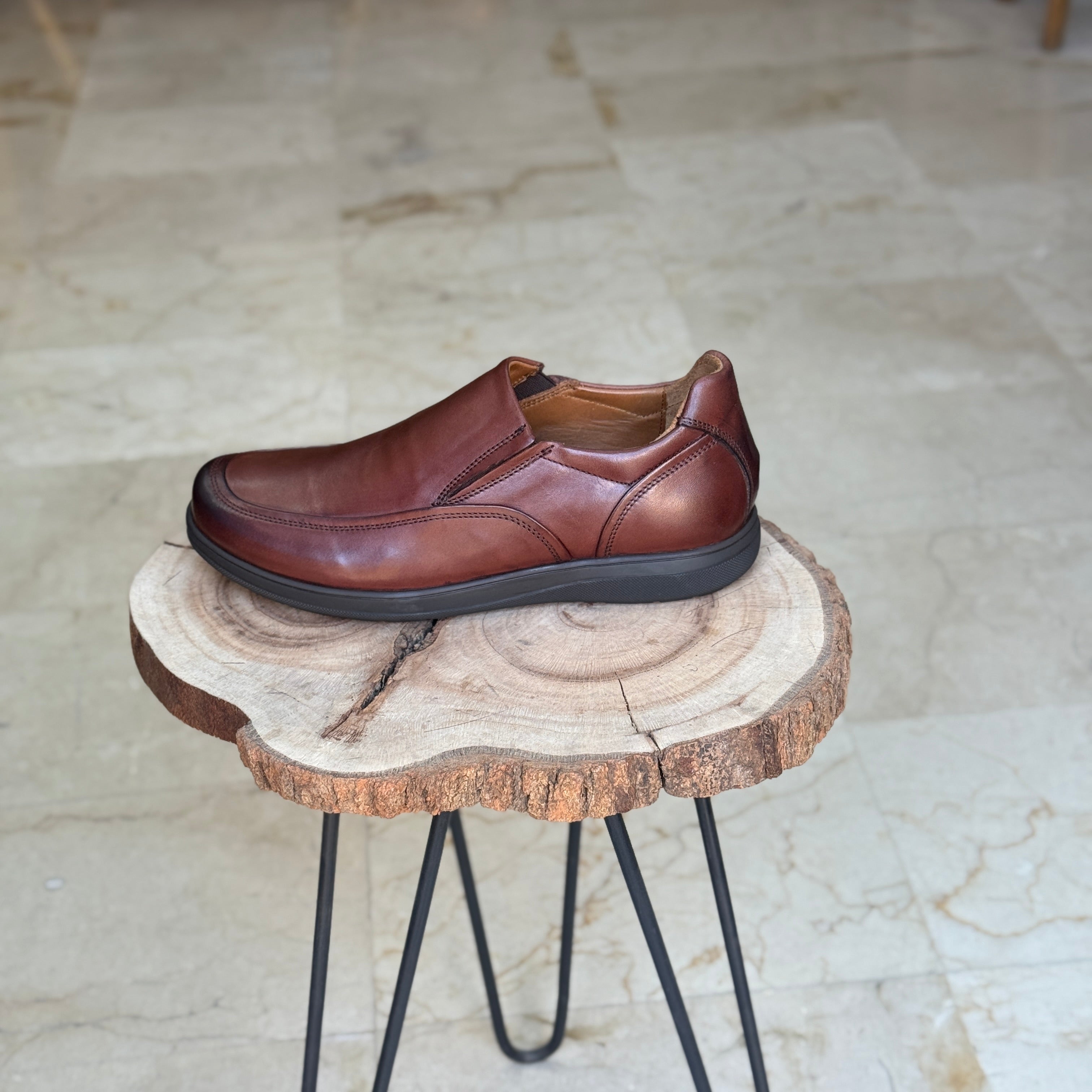 CHAUSSURE MEDICAL EN CUIR 5047 MARRON