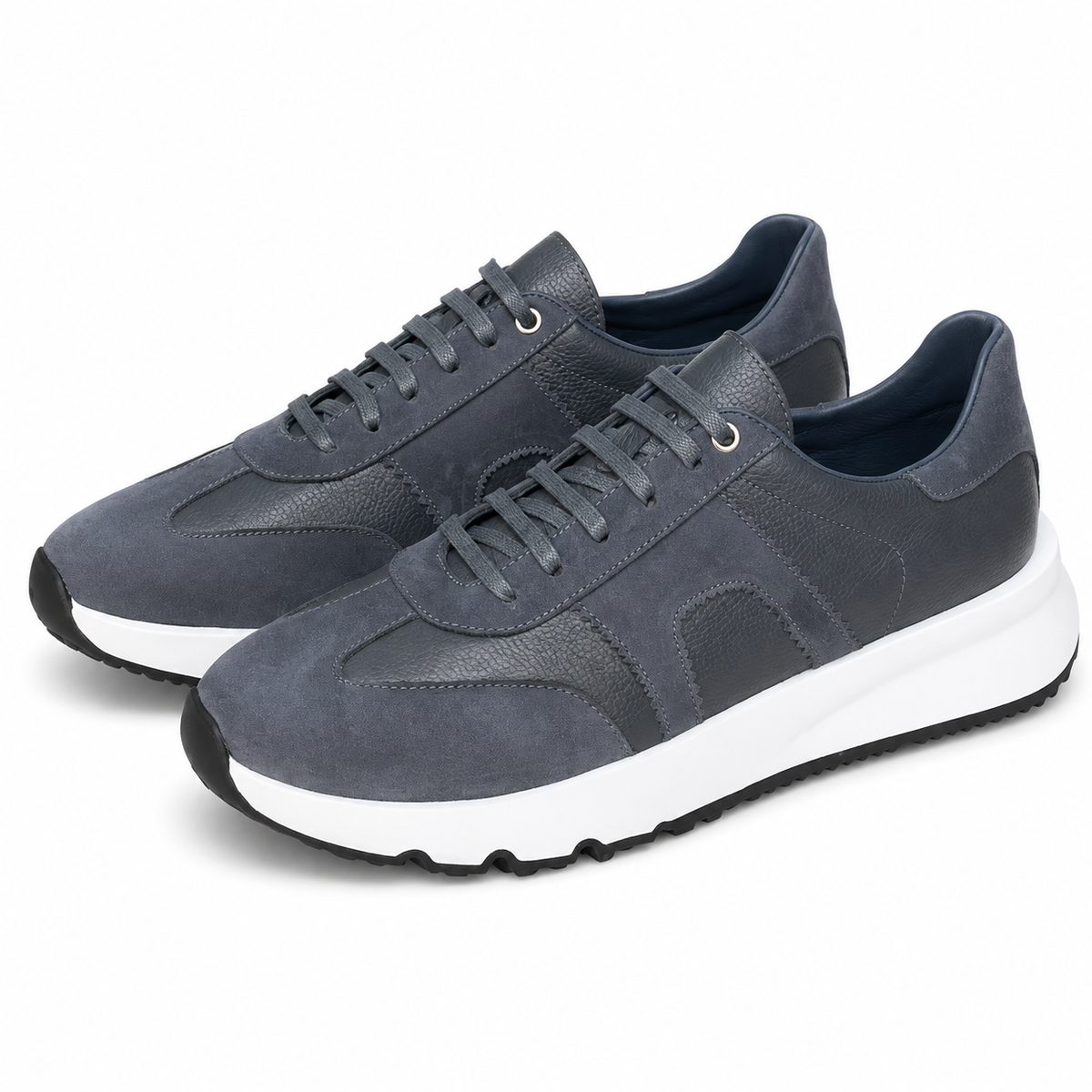 basket en cuir - 926 New GRIS & N