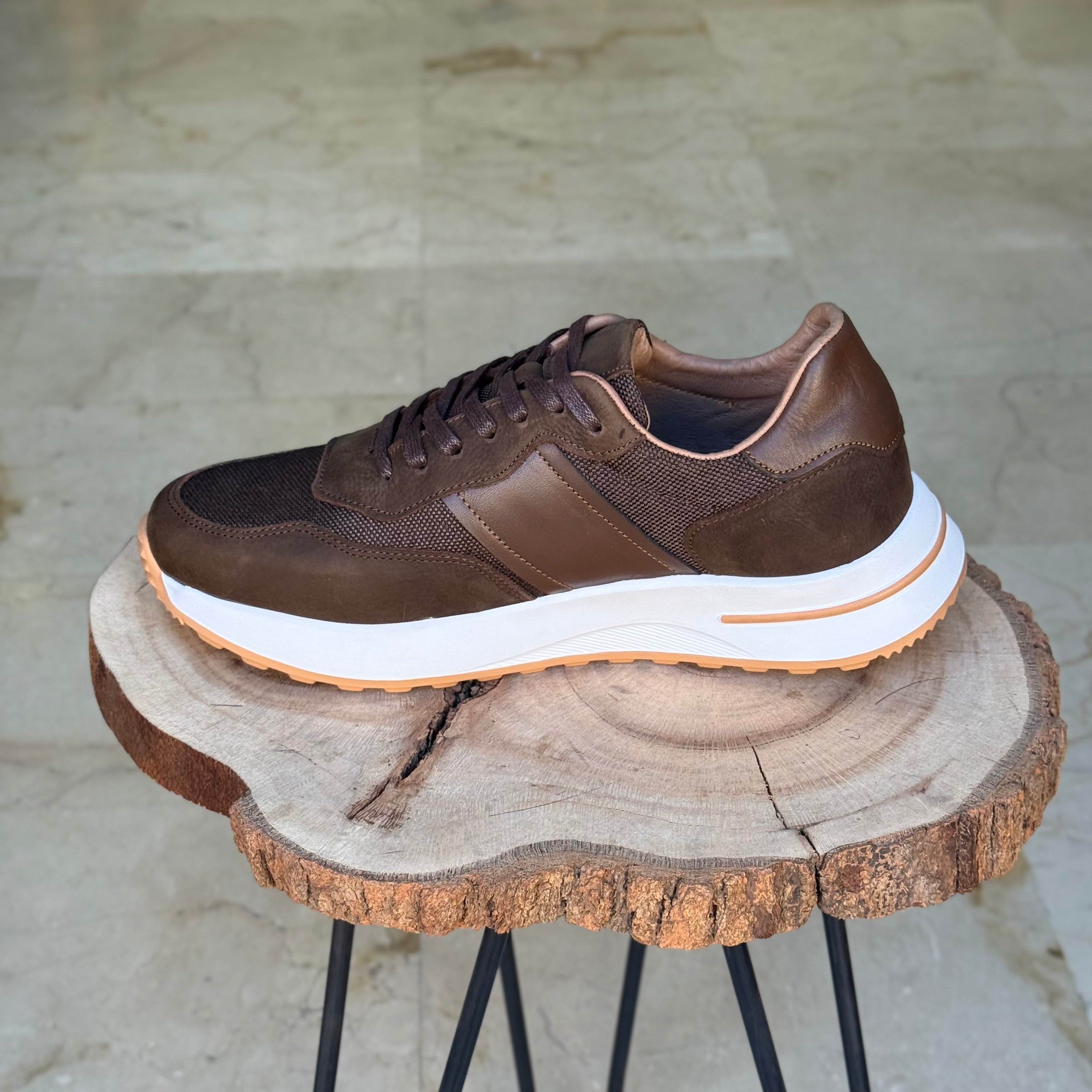 Basket en cuir - 929 marron / b