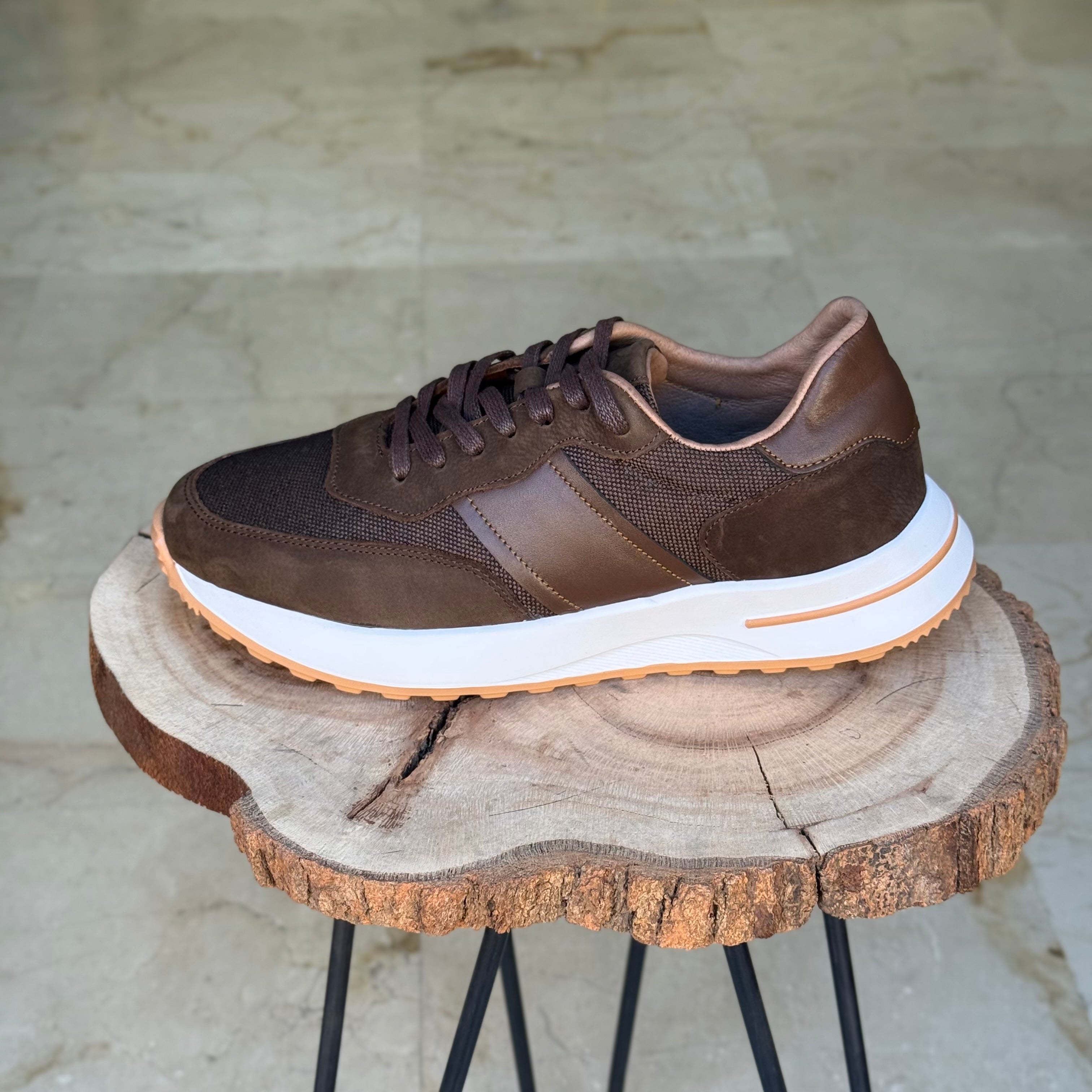 Basket en cuir - 929 marron / b