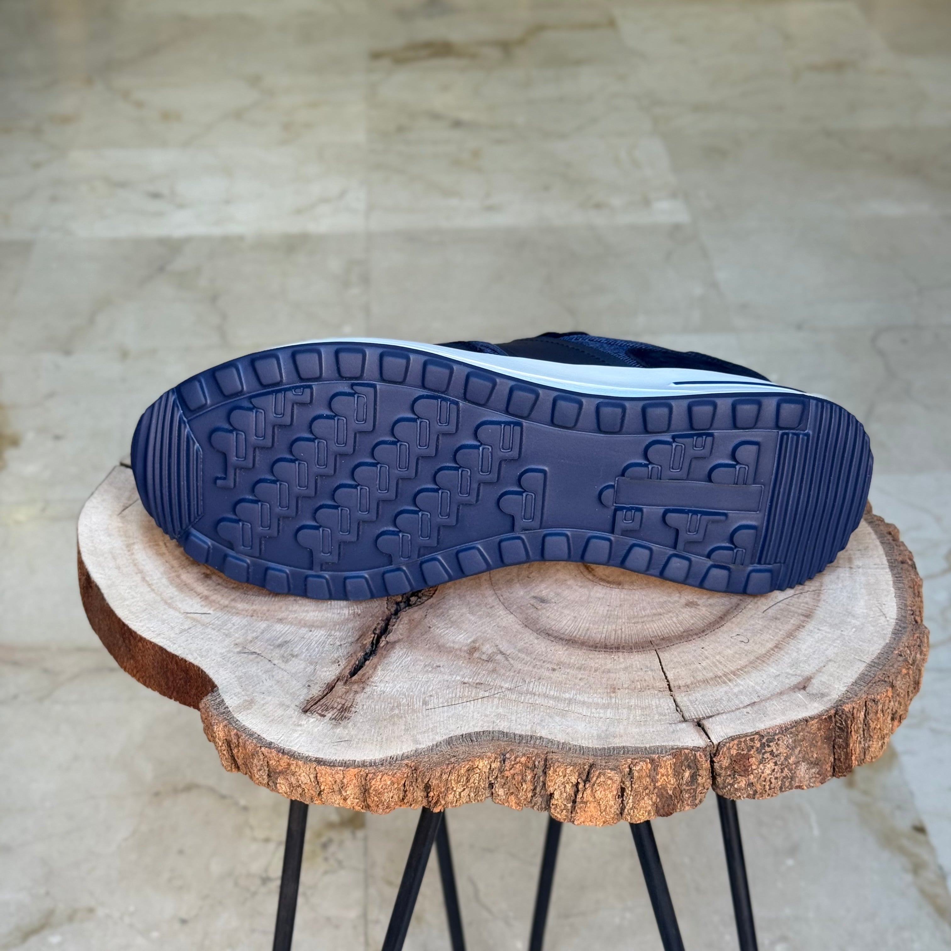 Basket en cuir - 929 bleu / b