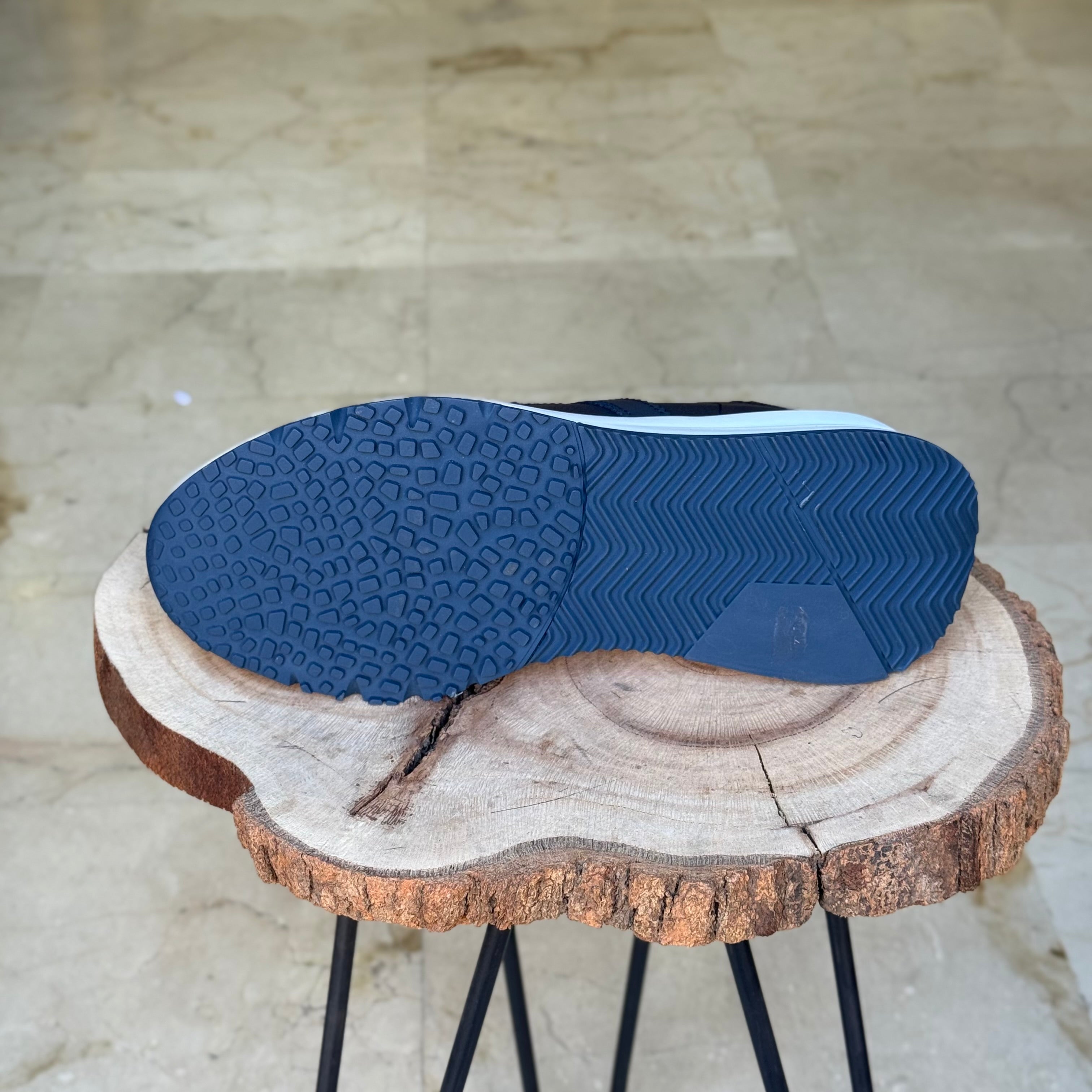 basket en cuir -926 bleu / b