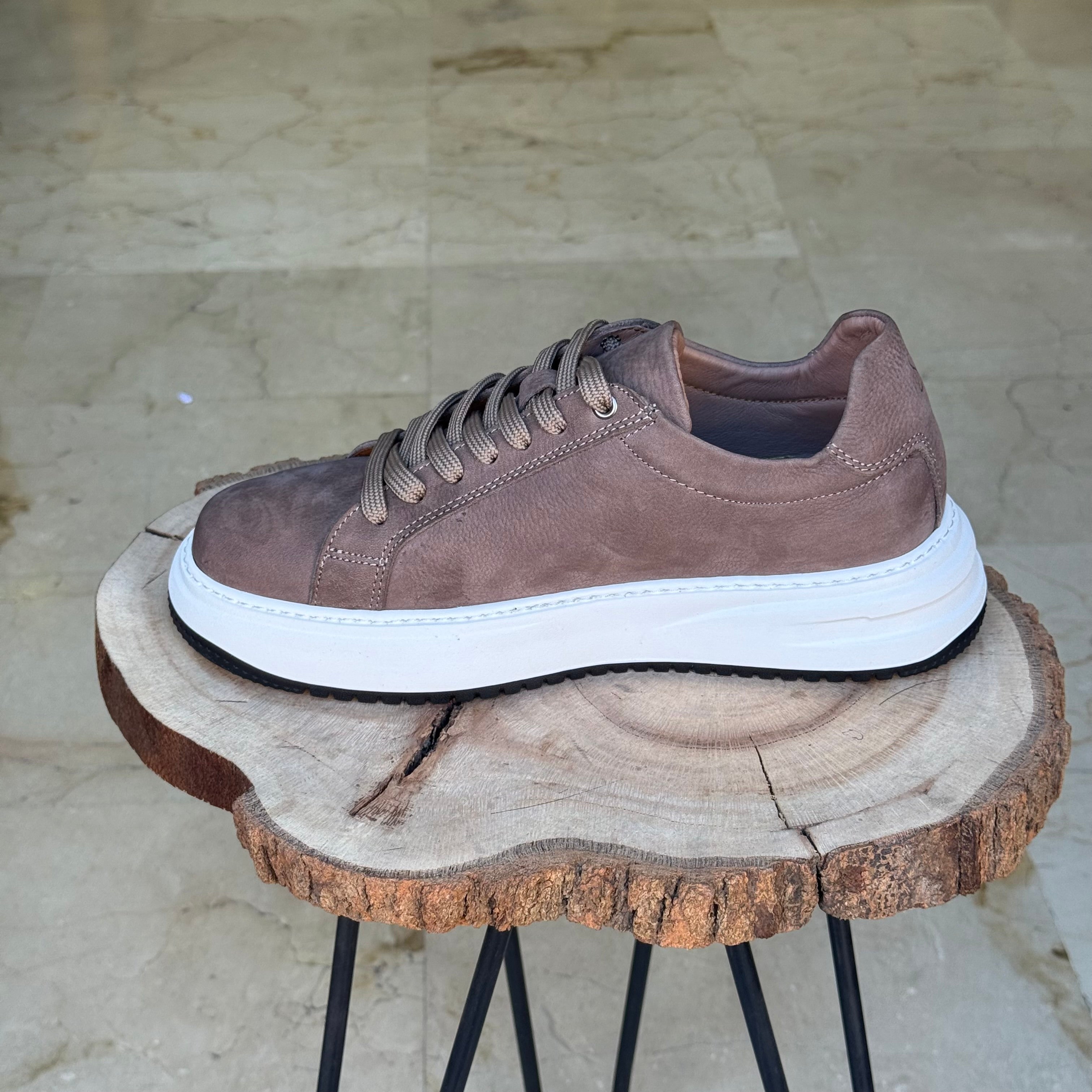 basket en cuir - 825 beige