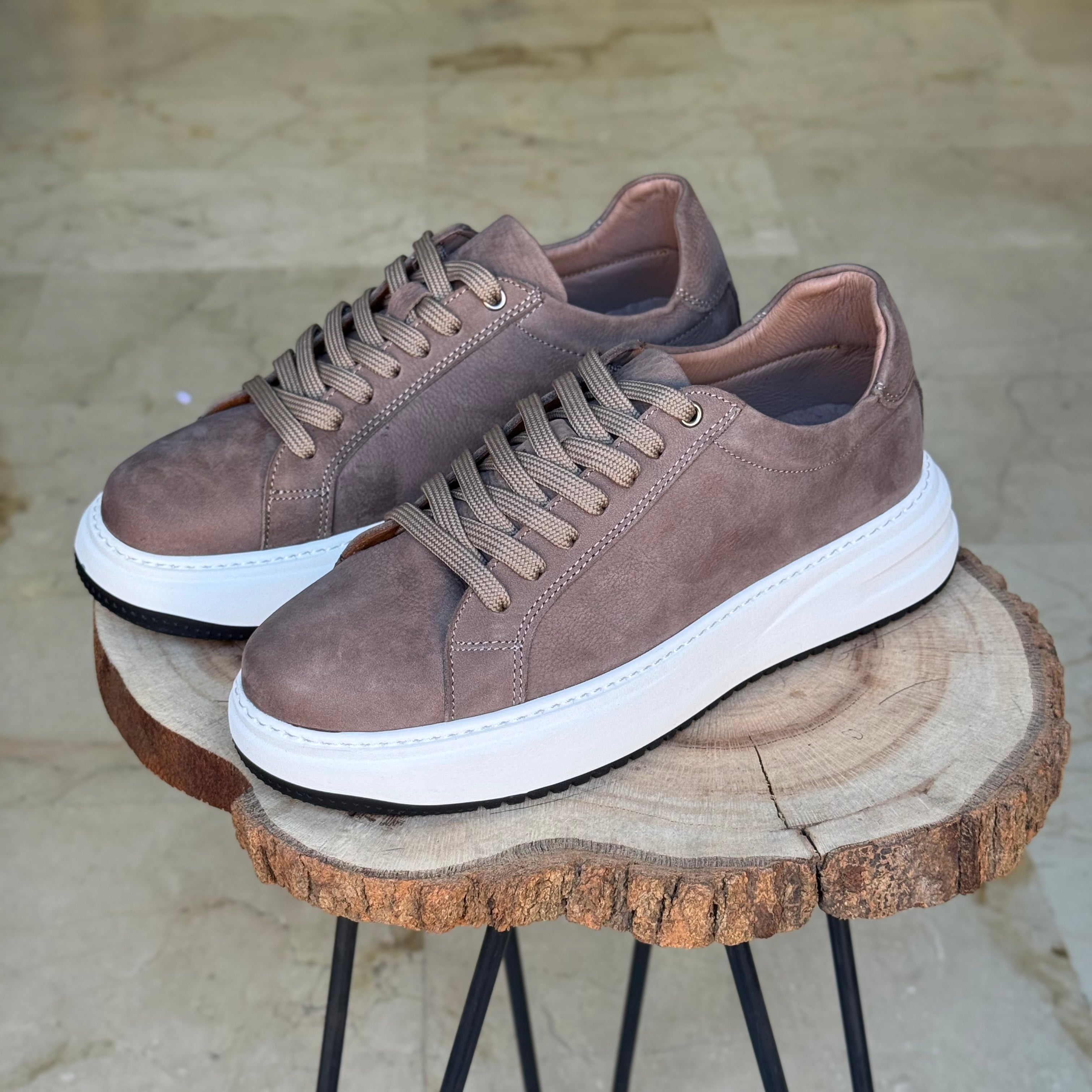 basket en cuir - 825 beige