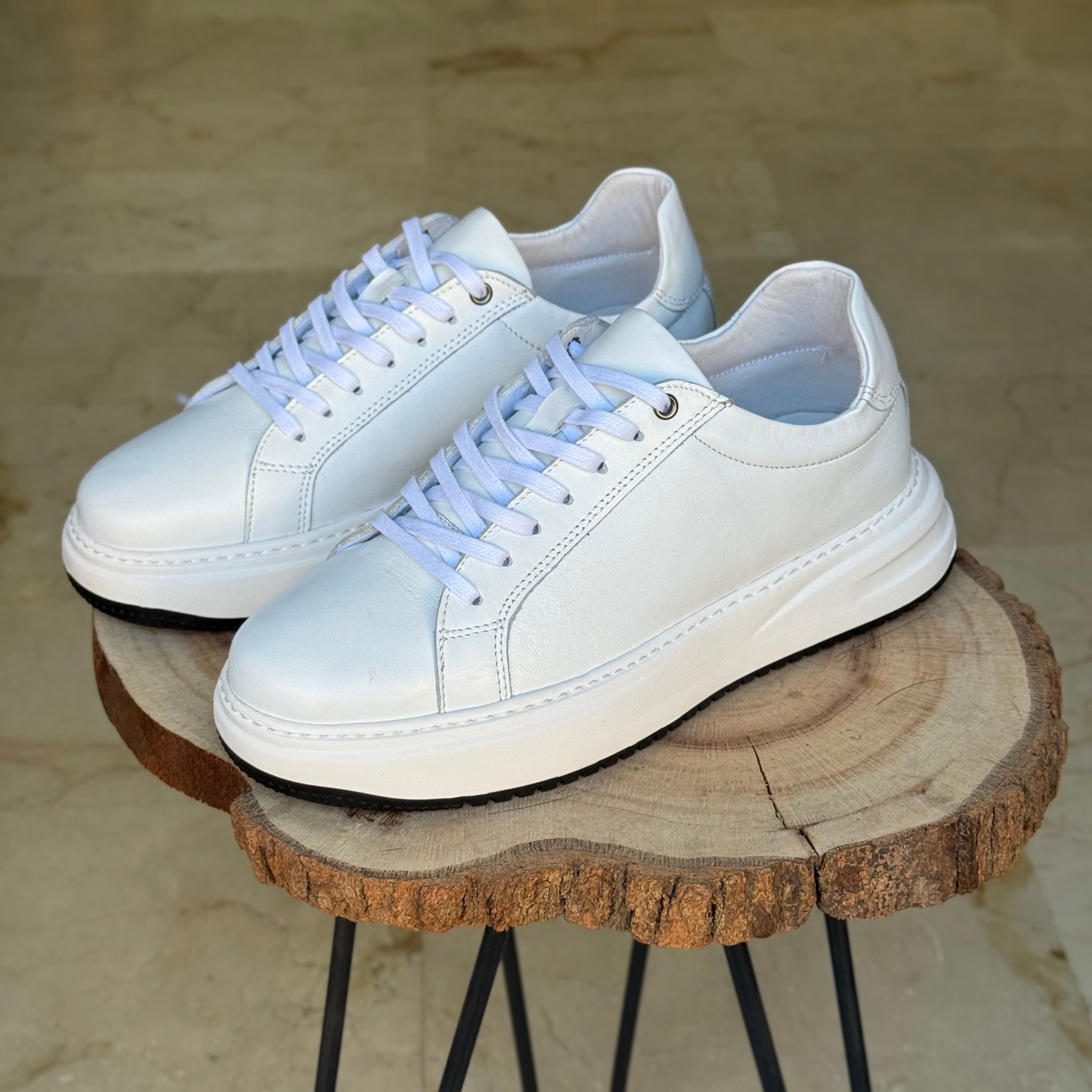 basket en cuir - 825 blanc