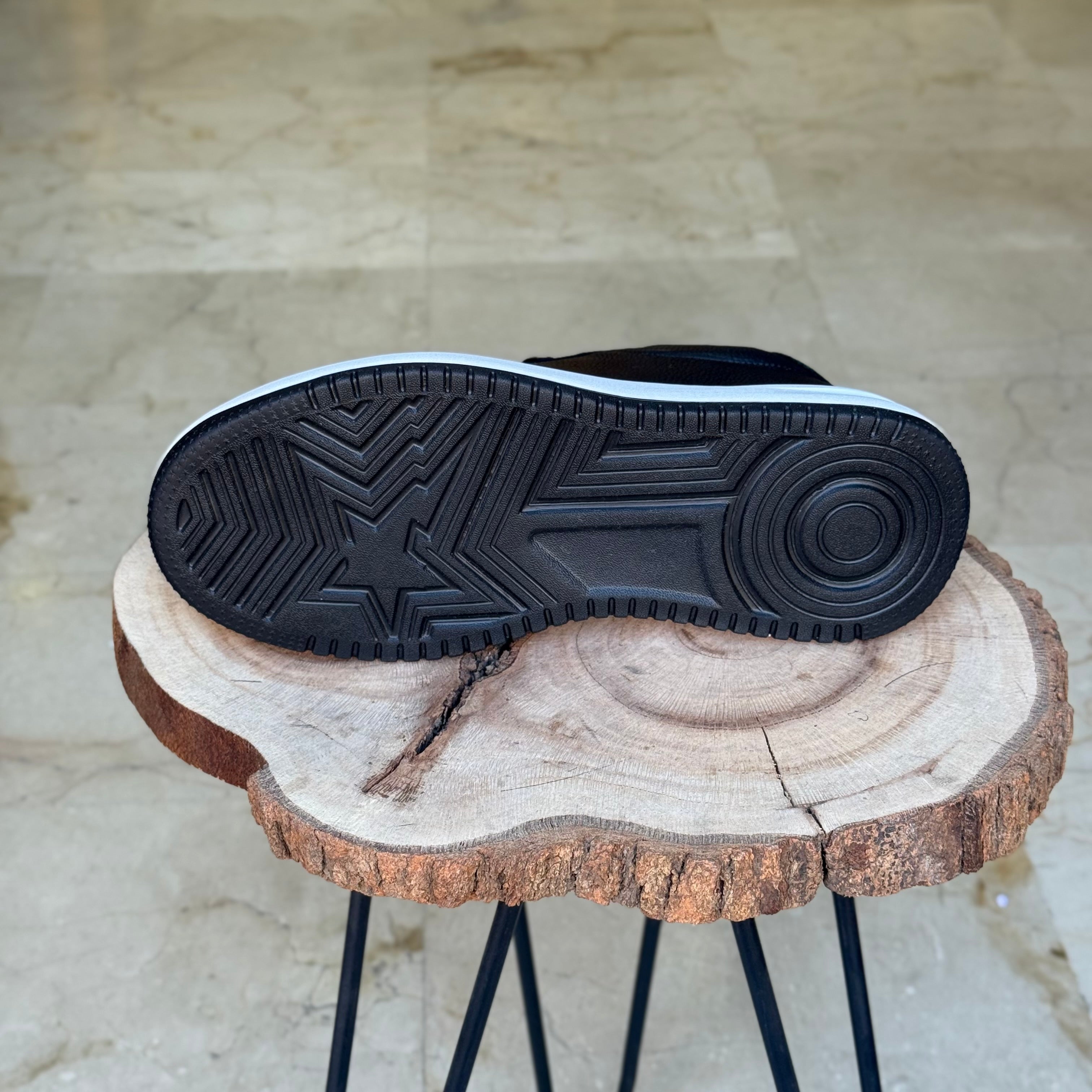 basket en cuir -825 noir / b