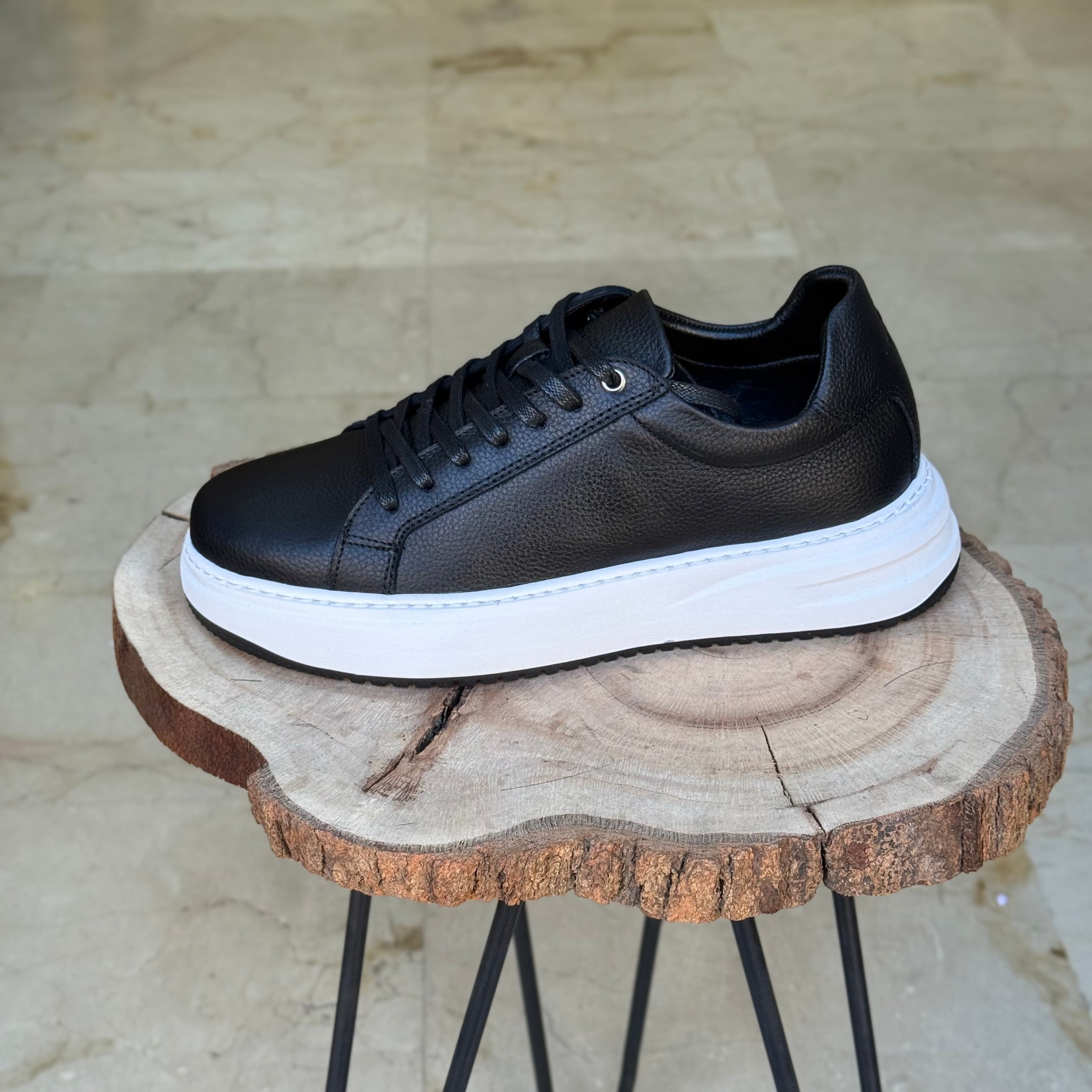 basket en cuir -825 noir / b