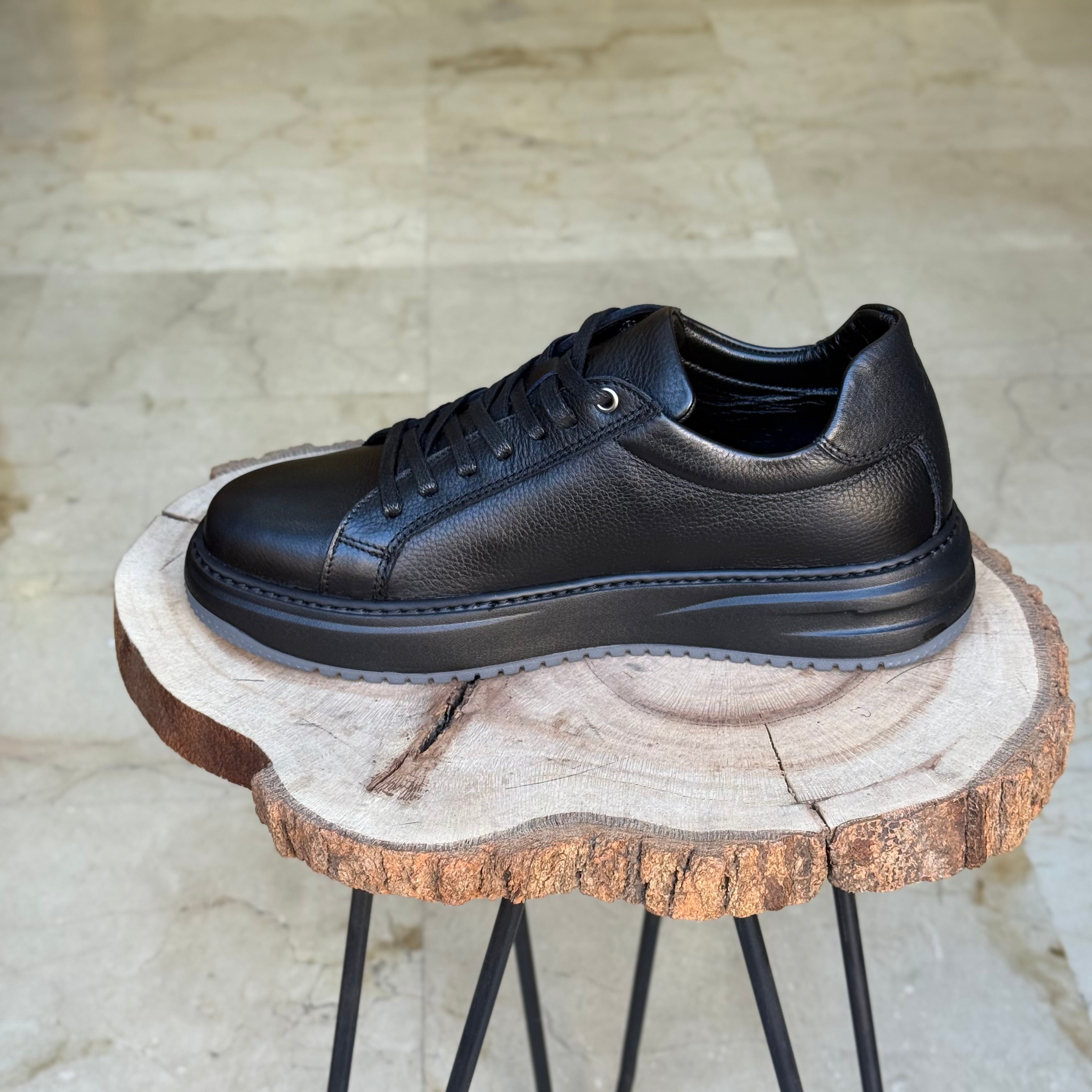 basket en cuir - 825 noir