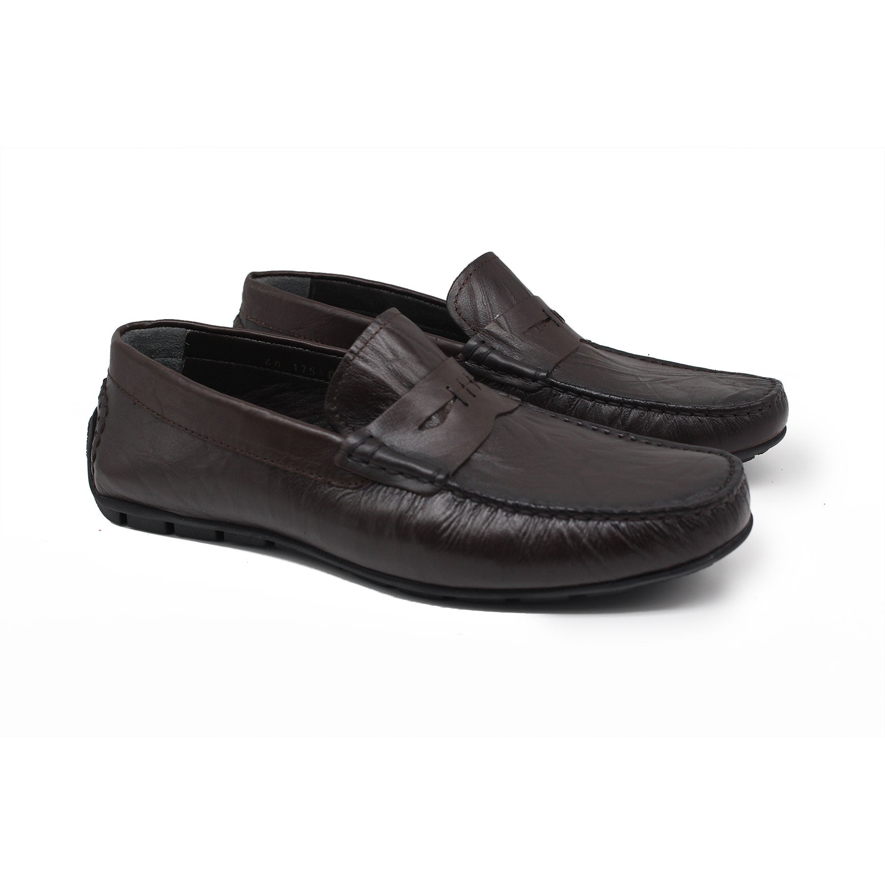 Mocassin en Cuir Ref : 1751 Marron Foncé