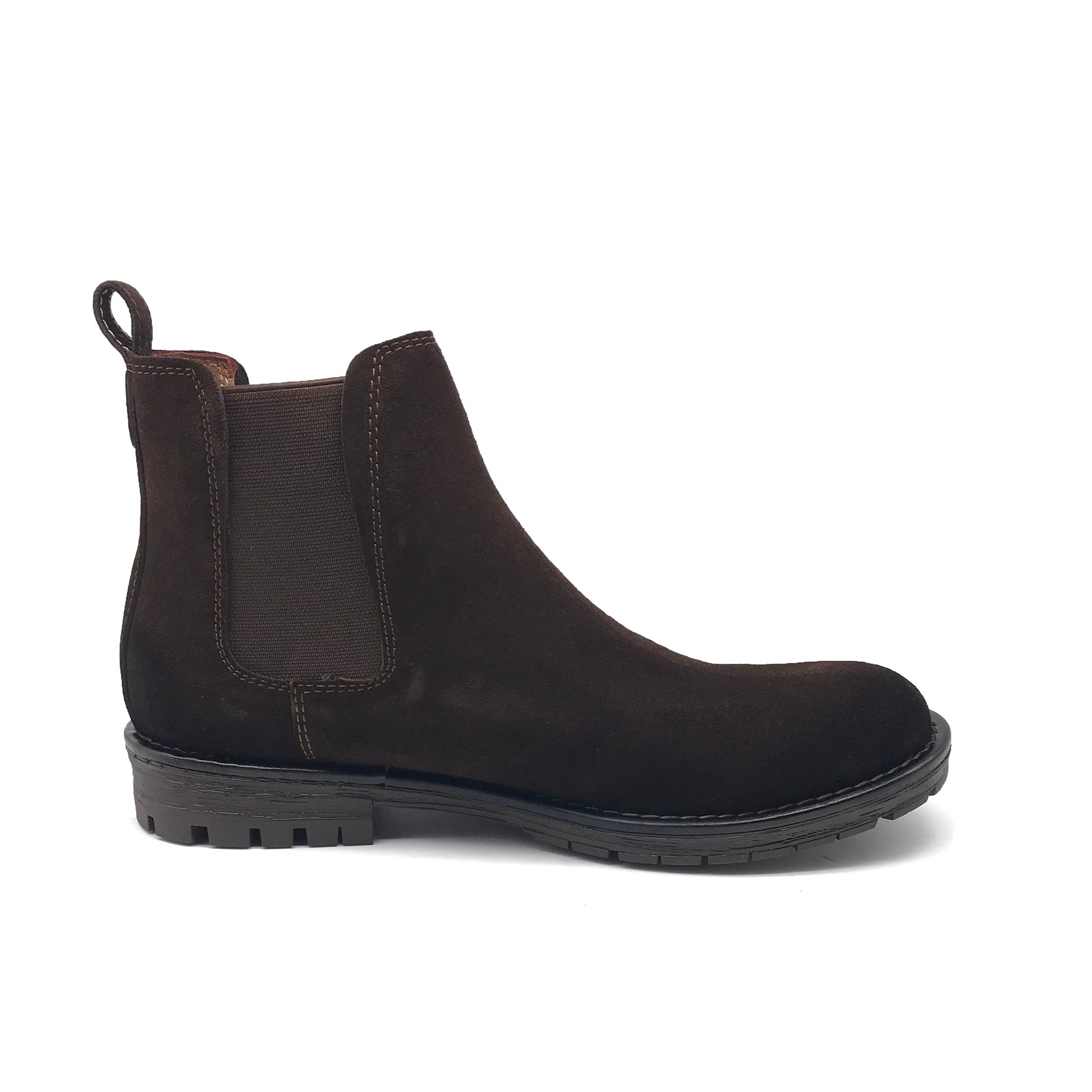 Ref: 402 Bottine en Cuir Daim Marron Foncé - Shopilo Shoes