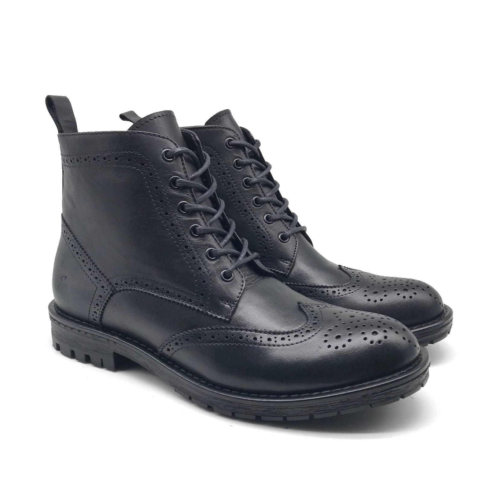 Ref: 405 Bottine en Cuir Noir PR23 - Shopilo Shoes