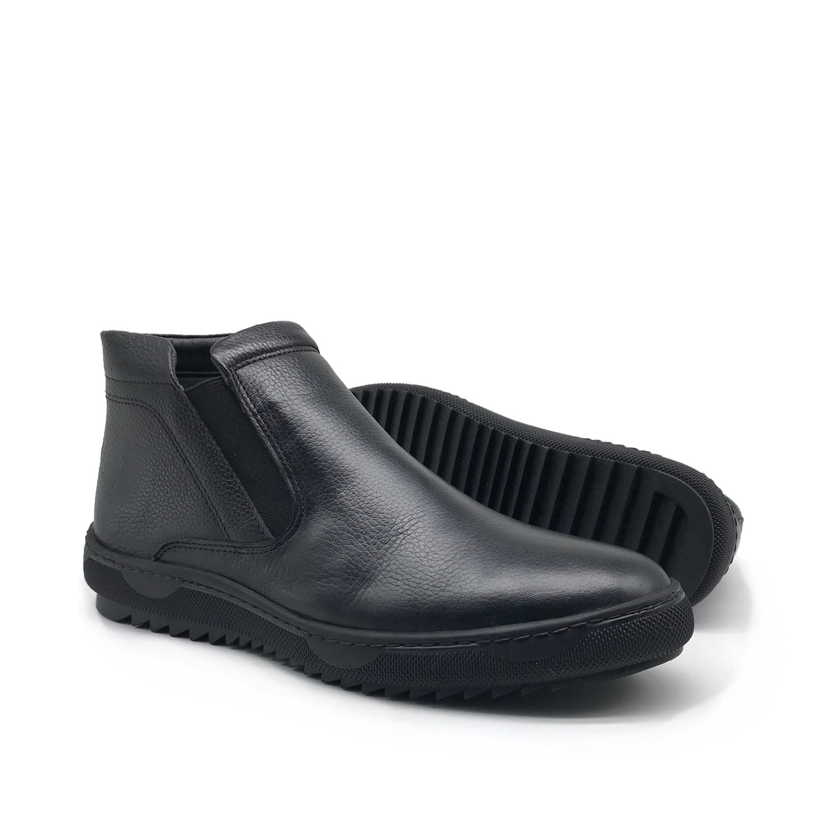 Ref: 243 Bottine en Cuir Noir - Shopilo Shoes