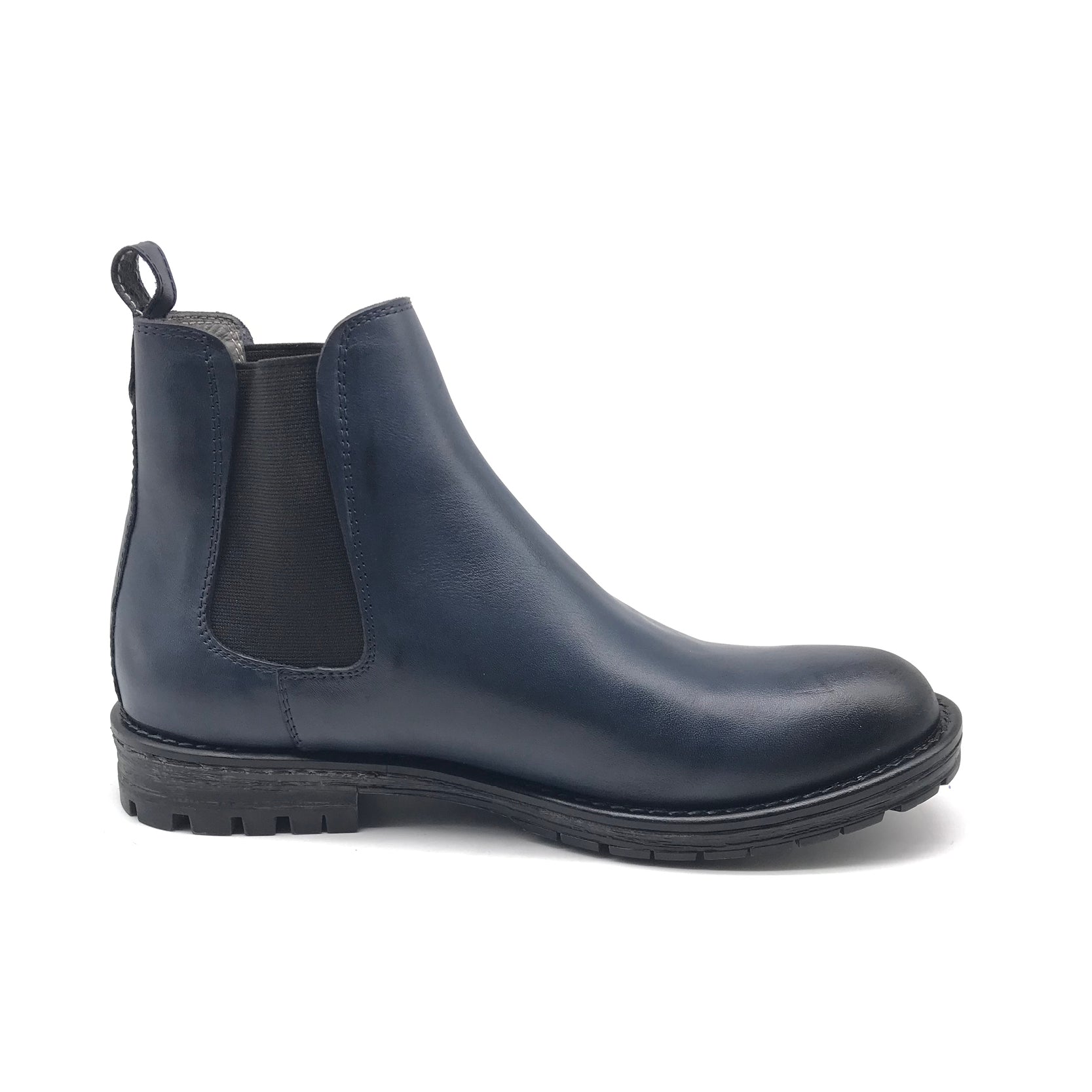 Ref: 402 Bottine en Cuir Bleu PR23 - Shopilo Shoes