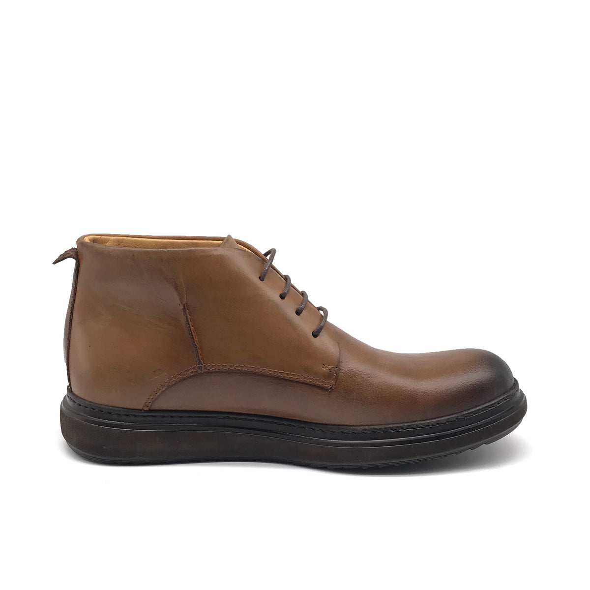 Ref: 6045 Bottine en Cuir Marron Clair - Shopilo Shoes
