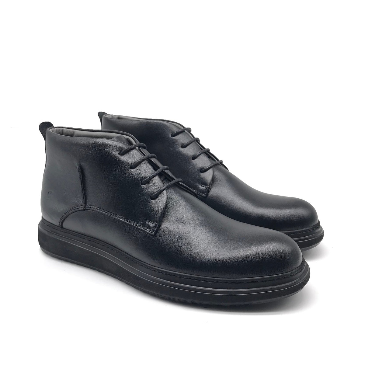 Ref: 6045 Bottine en Cuir Noir - Shopilo Shoes
