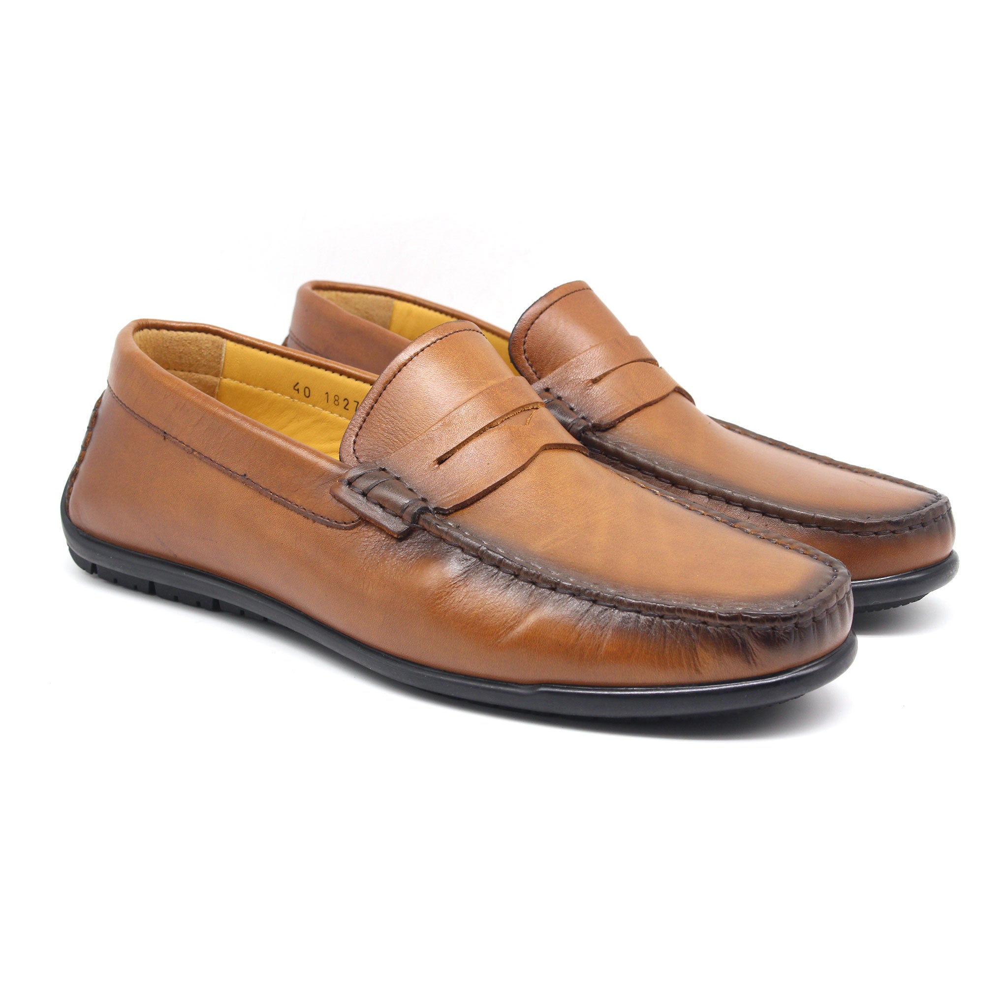 MOCASSIN EN CUIR REF 1827 MARRON CLAIR AR