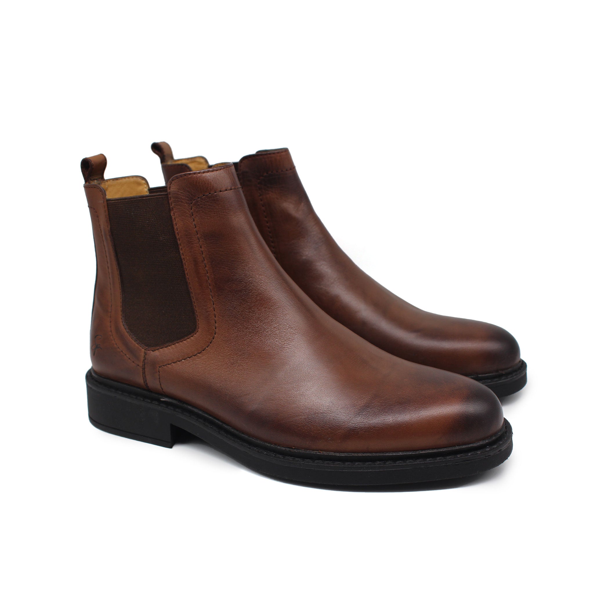 Ref: 1790 Bottine en Cuir Marron Fonce - 1790