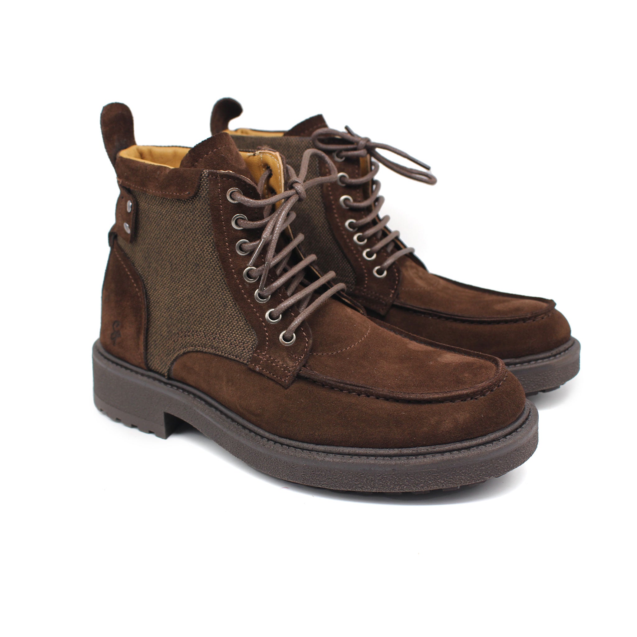 Ref: 1196 Bottine en Cuir Marron Fonce LLL