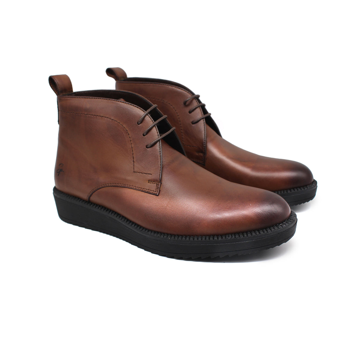 Ref: 521 Bottine en Cuir Marron Clair 4MDL - Shopilo Shoes