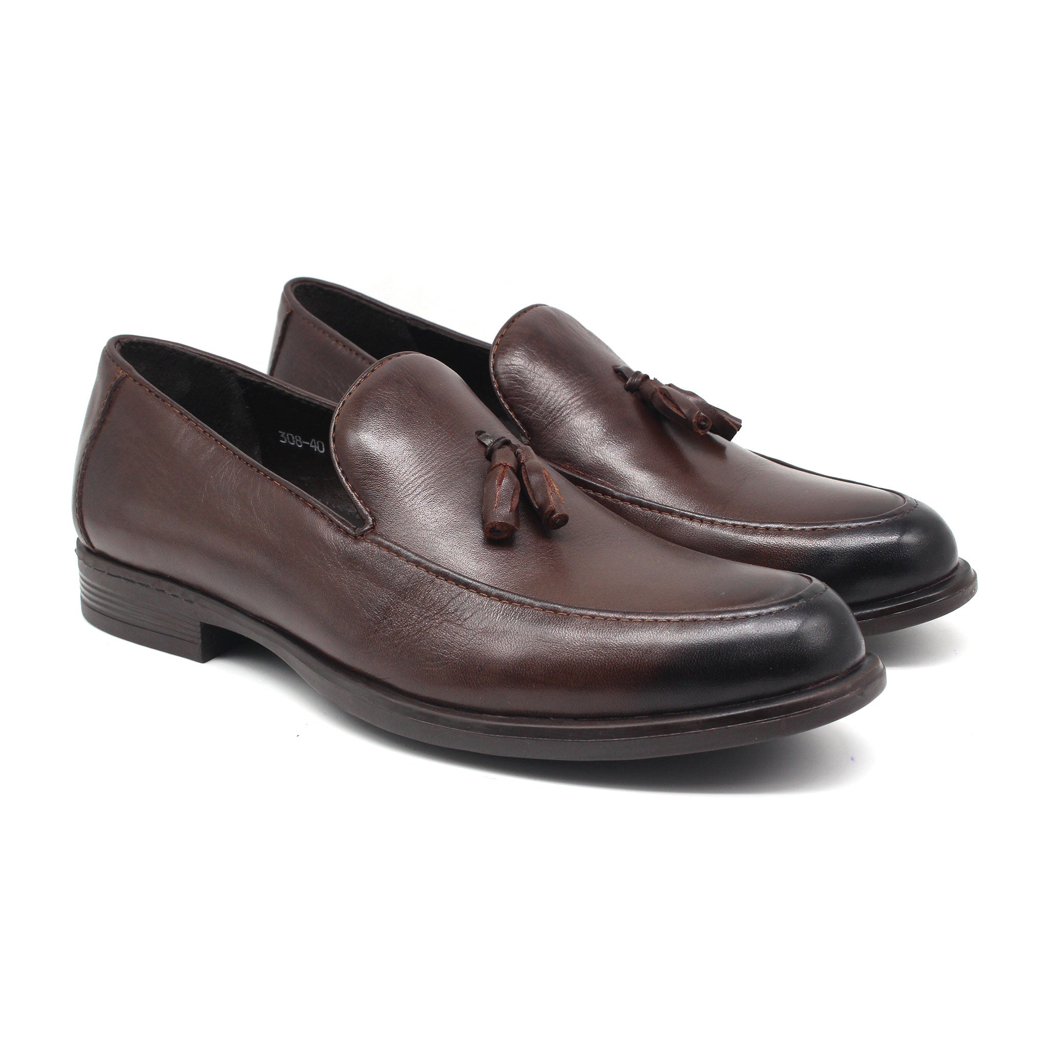 REF: 308 CHAUSSURE CLASS EN CUIR MARRON FONCE 2K23