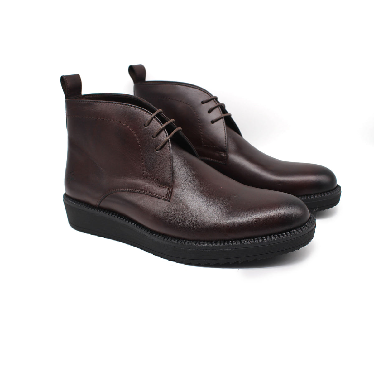 Ref: 521 Bottine en Cuir Marron Fonce 4MDL - Shopilo Shoes