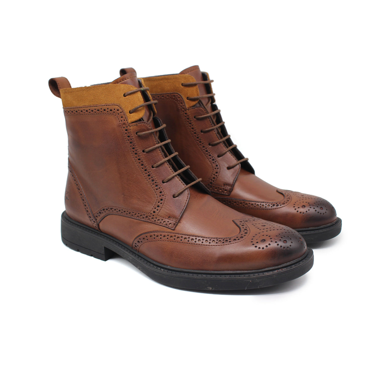 REF: 518 BOTTINE EN CUIR MARRON CLAIR 4MDL - Shopilo Shoes