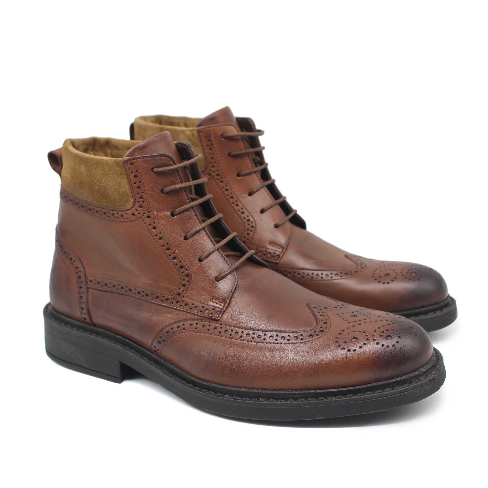 Ref: 1871 Bottine en Cuir Marron Clair 4MDl