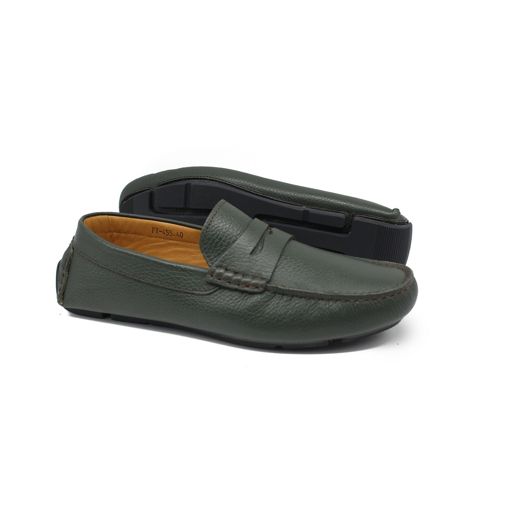 Mocassin en Cuir Ref : 455 Vert