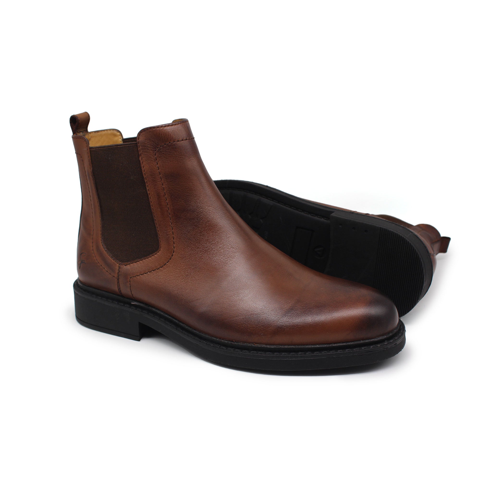 Ref: 1790 Bottine en Cuir Marron Fonce - 1790