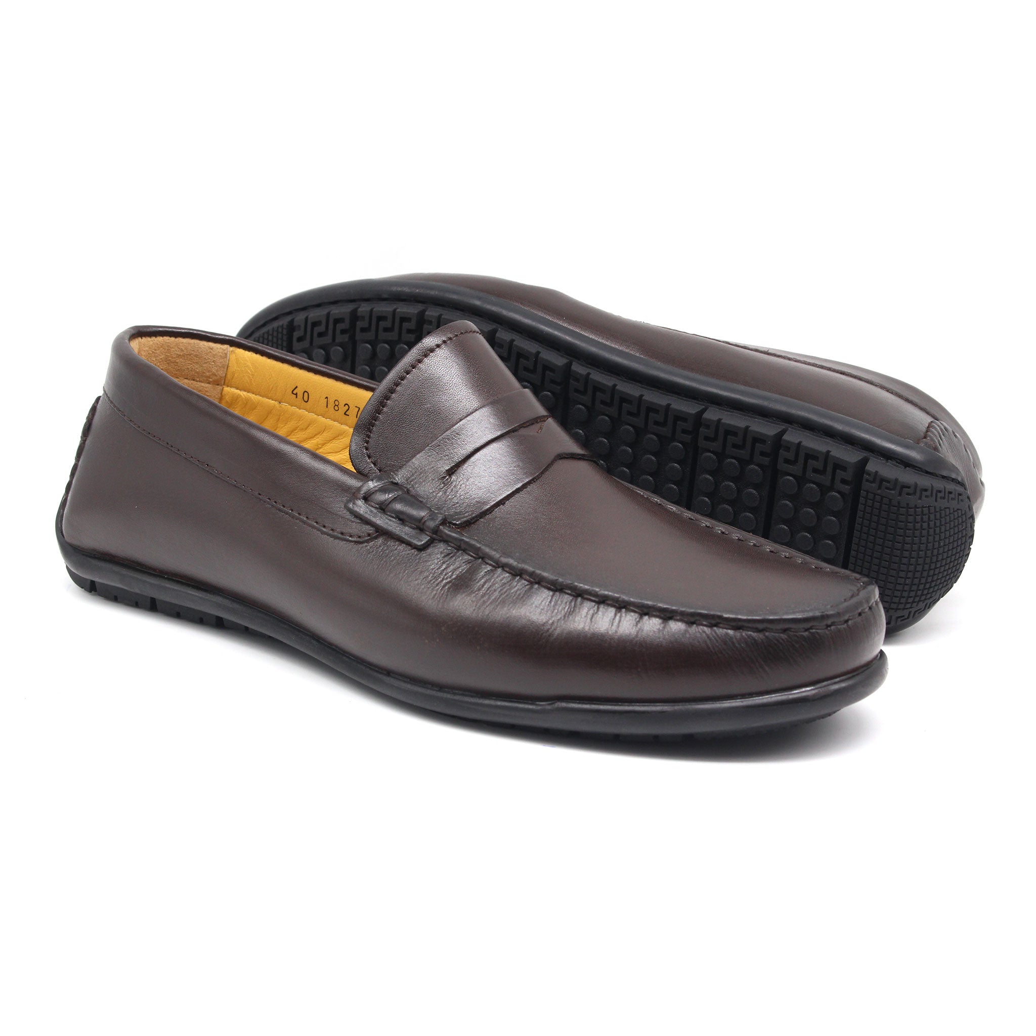 MOCASSIN EN CUIR REF 1827 MARRON FONCE AR