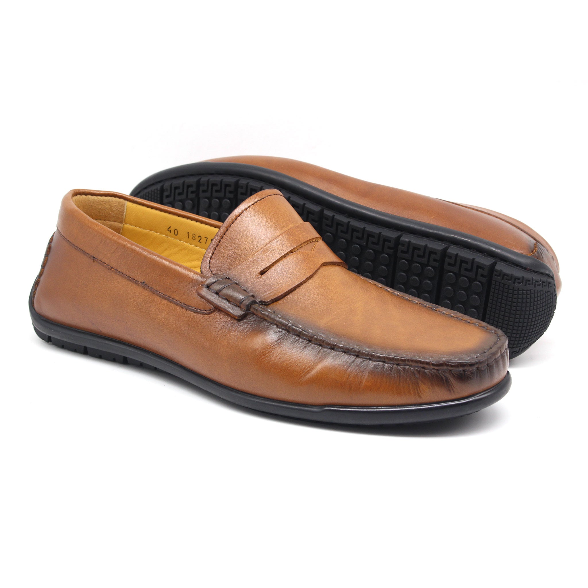 MOCASSIN EN CUIR REF 1827 MARRON CLAIR AR