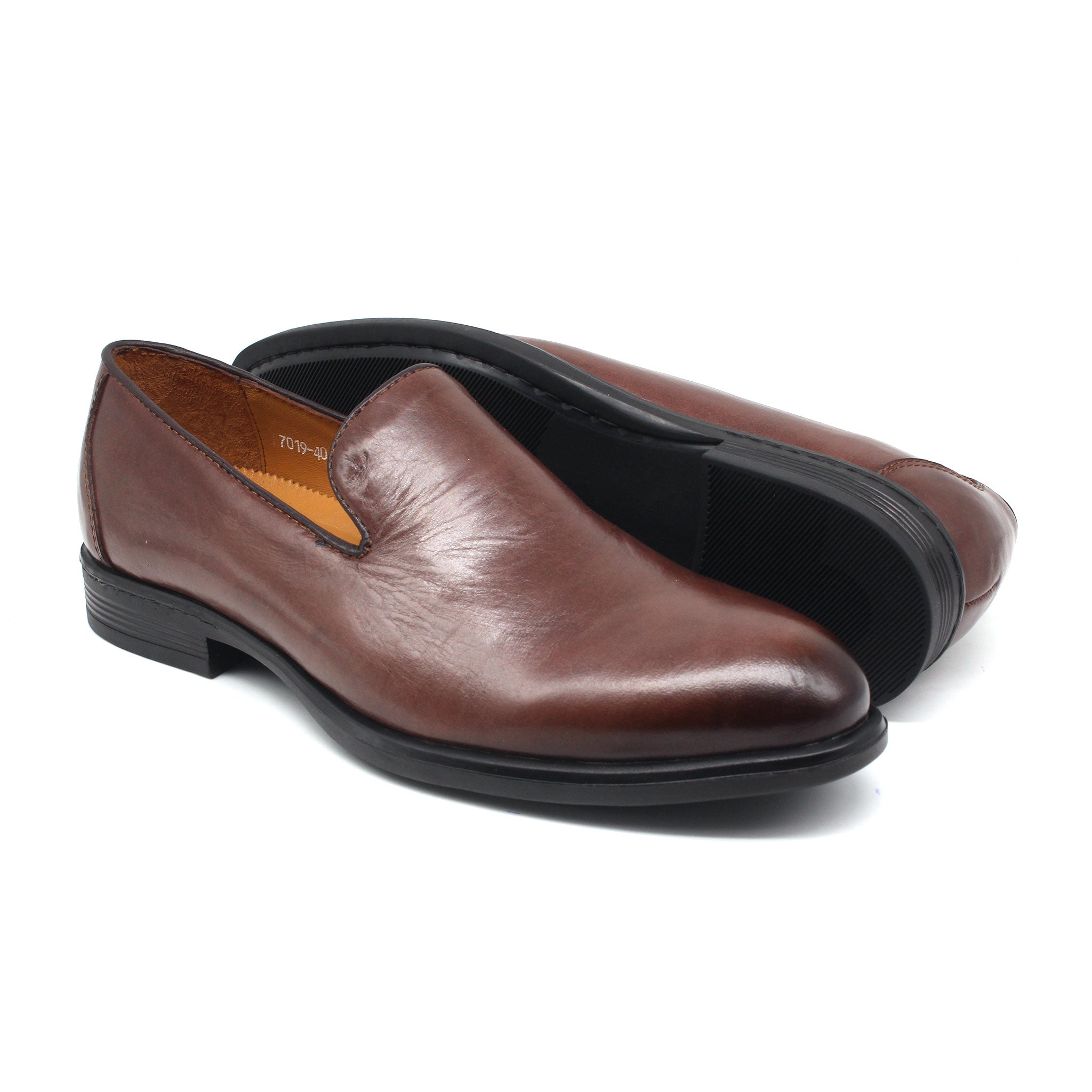 REF: 7019 CHAUSSURE CLASS EN CUIR MARRON FONCE 2K23