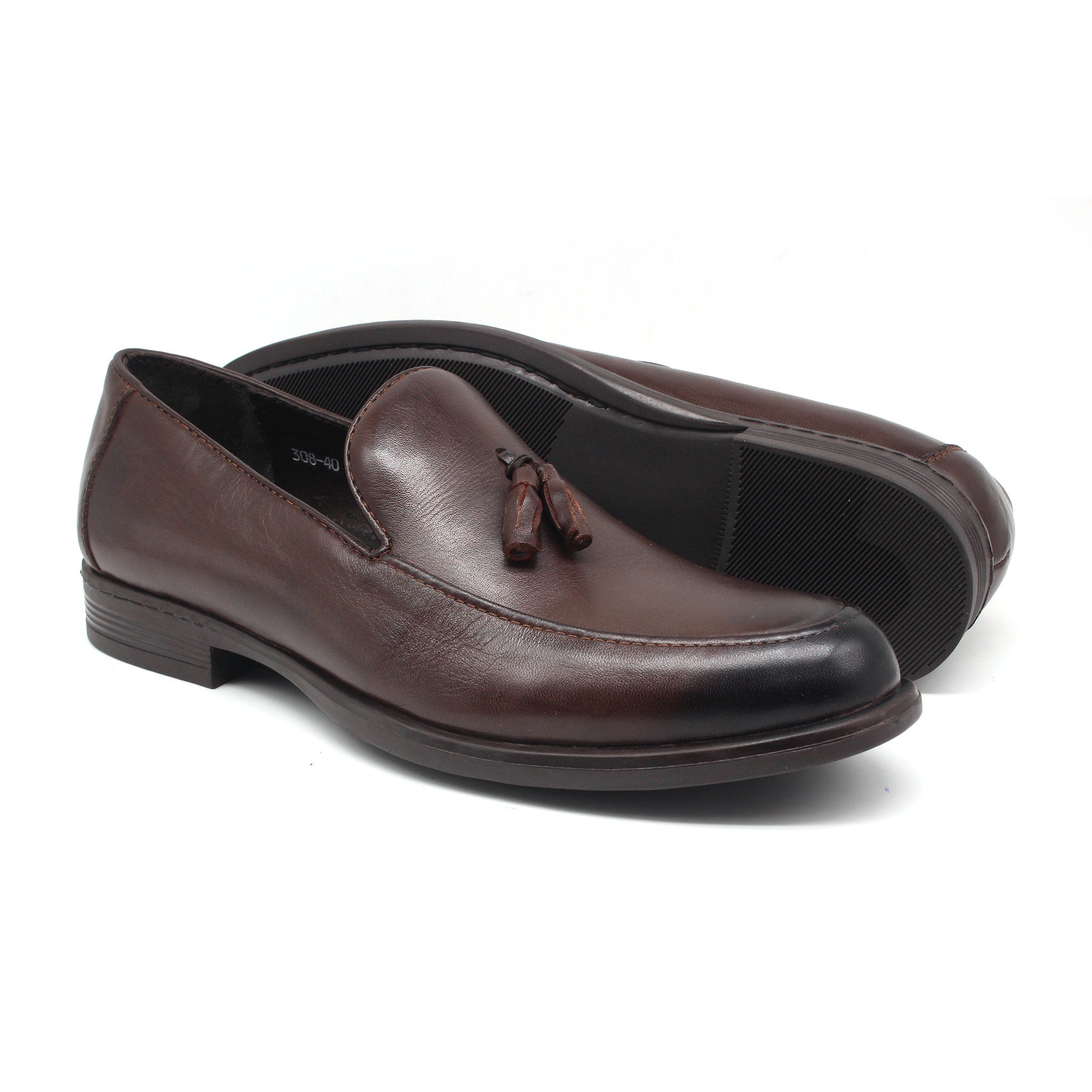 REF: 308 CHAUSSURE CLASS EN CUIR MARRON FONCE 2K23