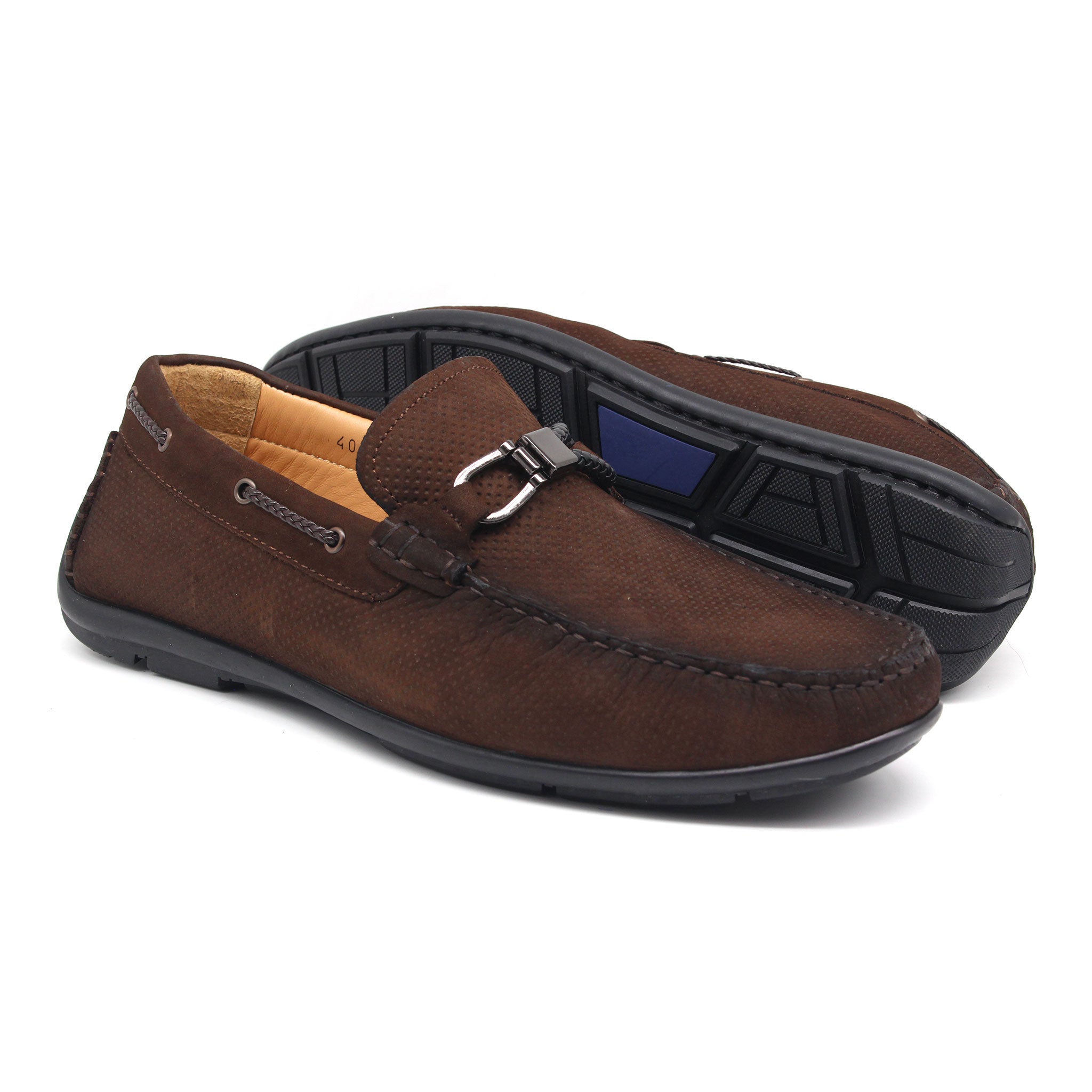 MOCASSIN EN CUIR REF 1828 MARRON FONCE AR