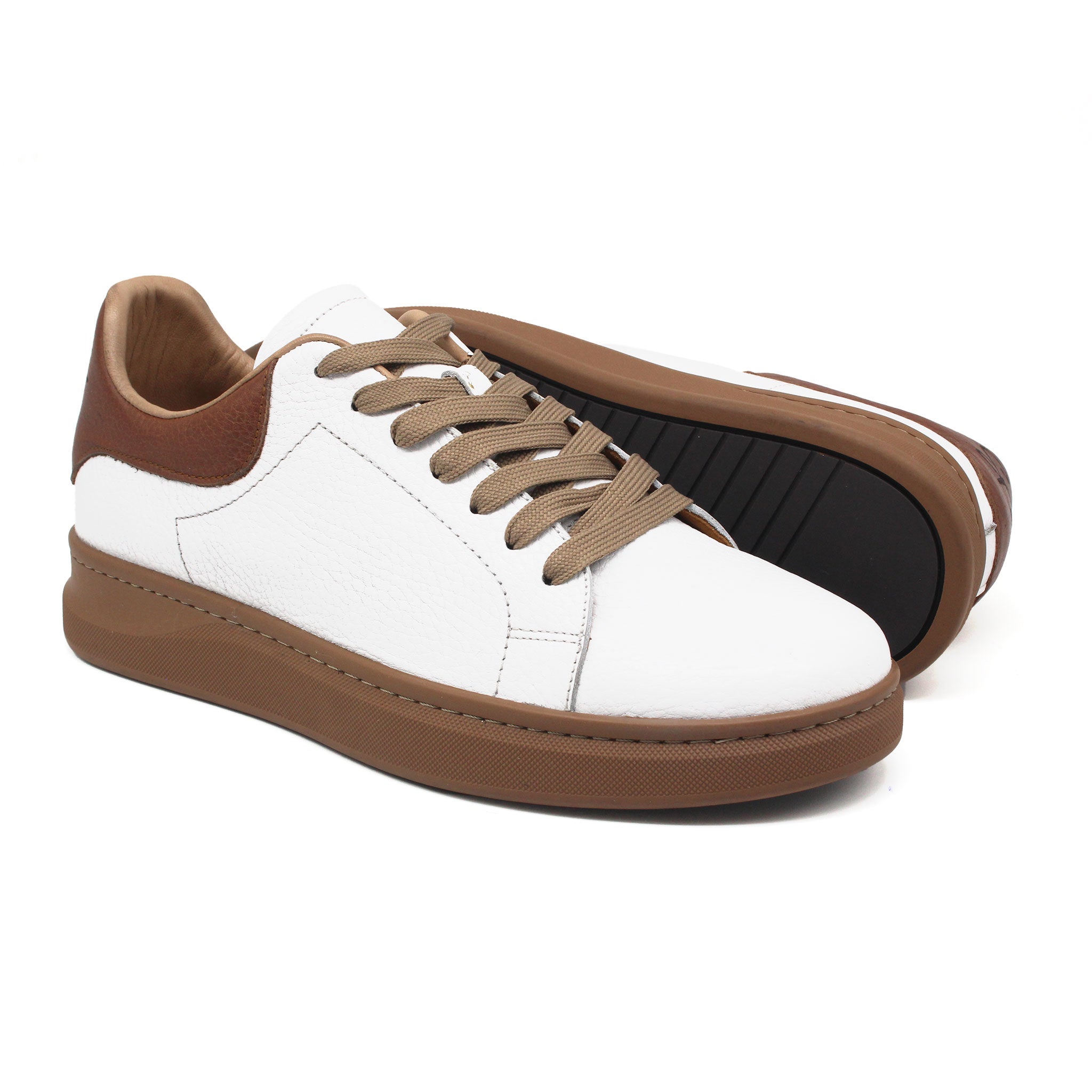 REF: 882 BASKET EN CUIR BLANC - T 5076