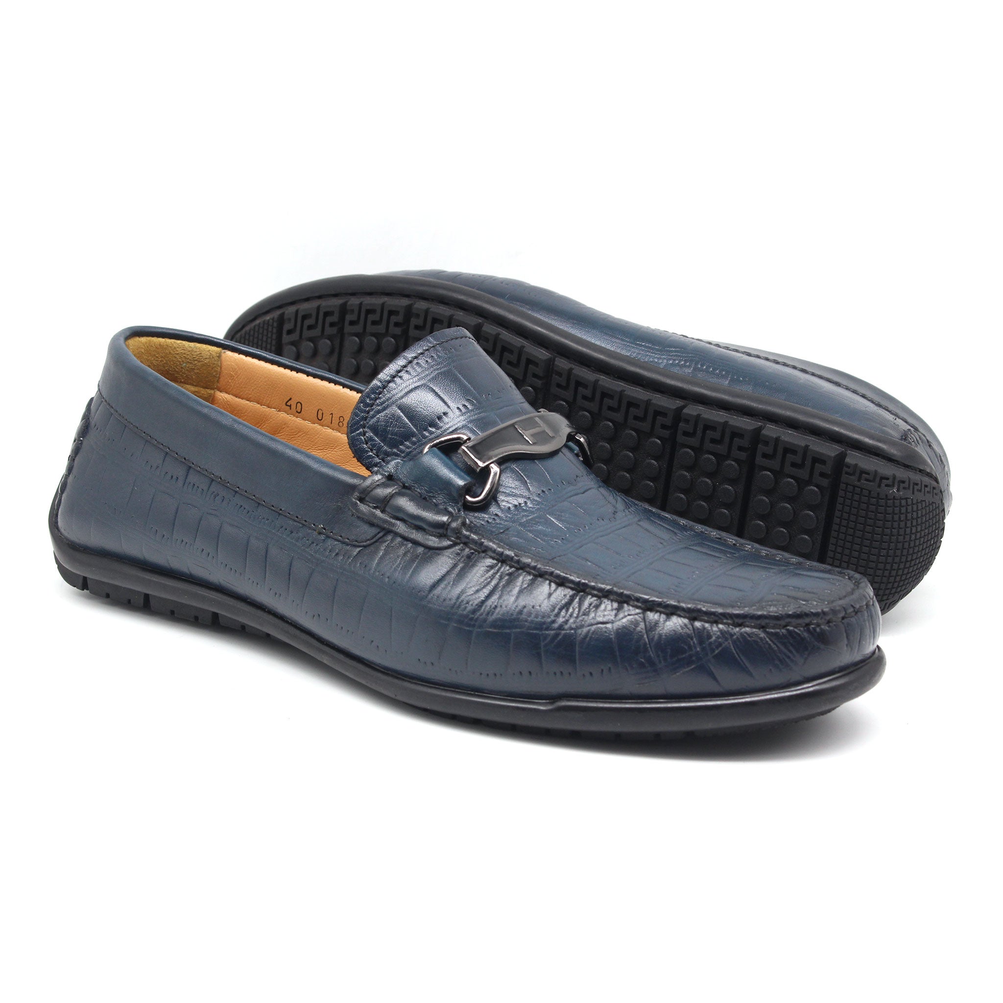 MOCASSIN EN CUIR REF 01818 BLEU AR