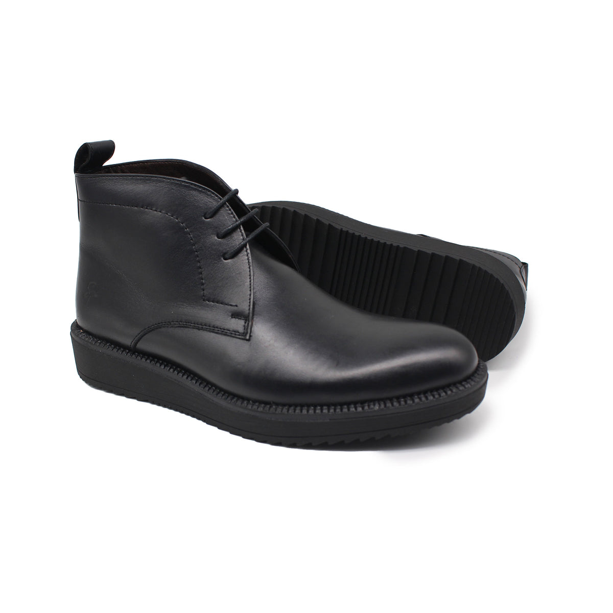 Ref: 521 Bottine en Cuir Noir 4MDL - Shopilo Shoes