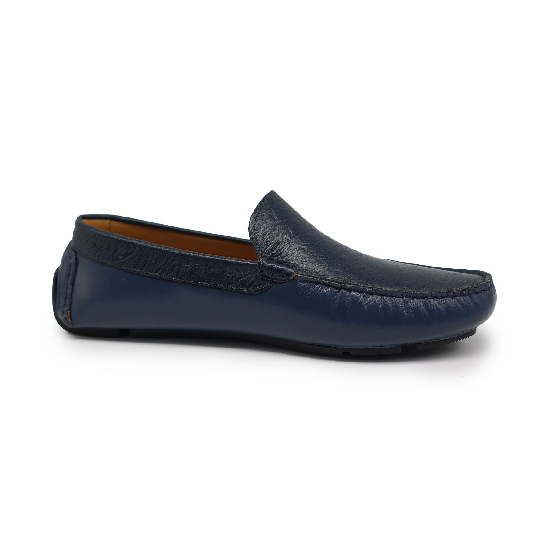 Mocassin en Cuir Ref : 450 Bleu Autruche