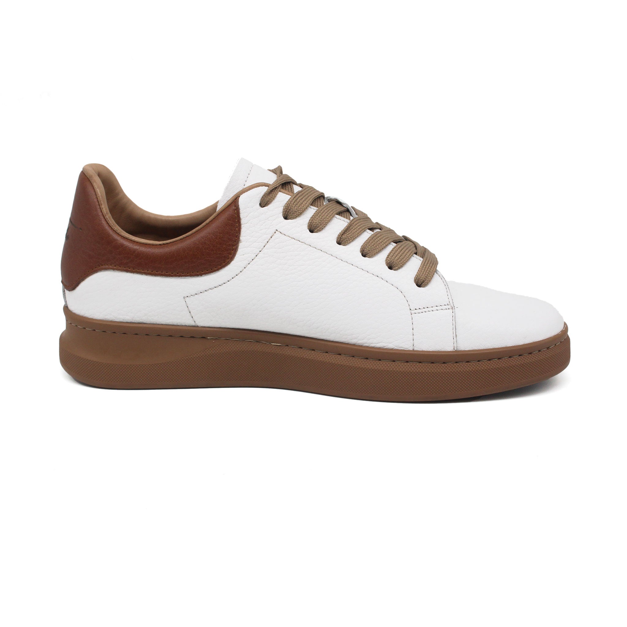 REF: 882 BASKET EN CUIR BLANC - T 5076