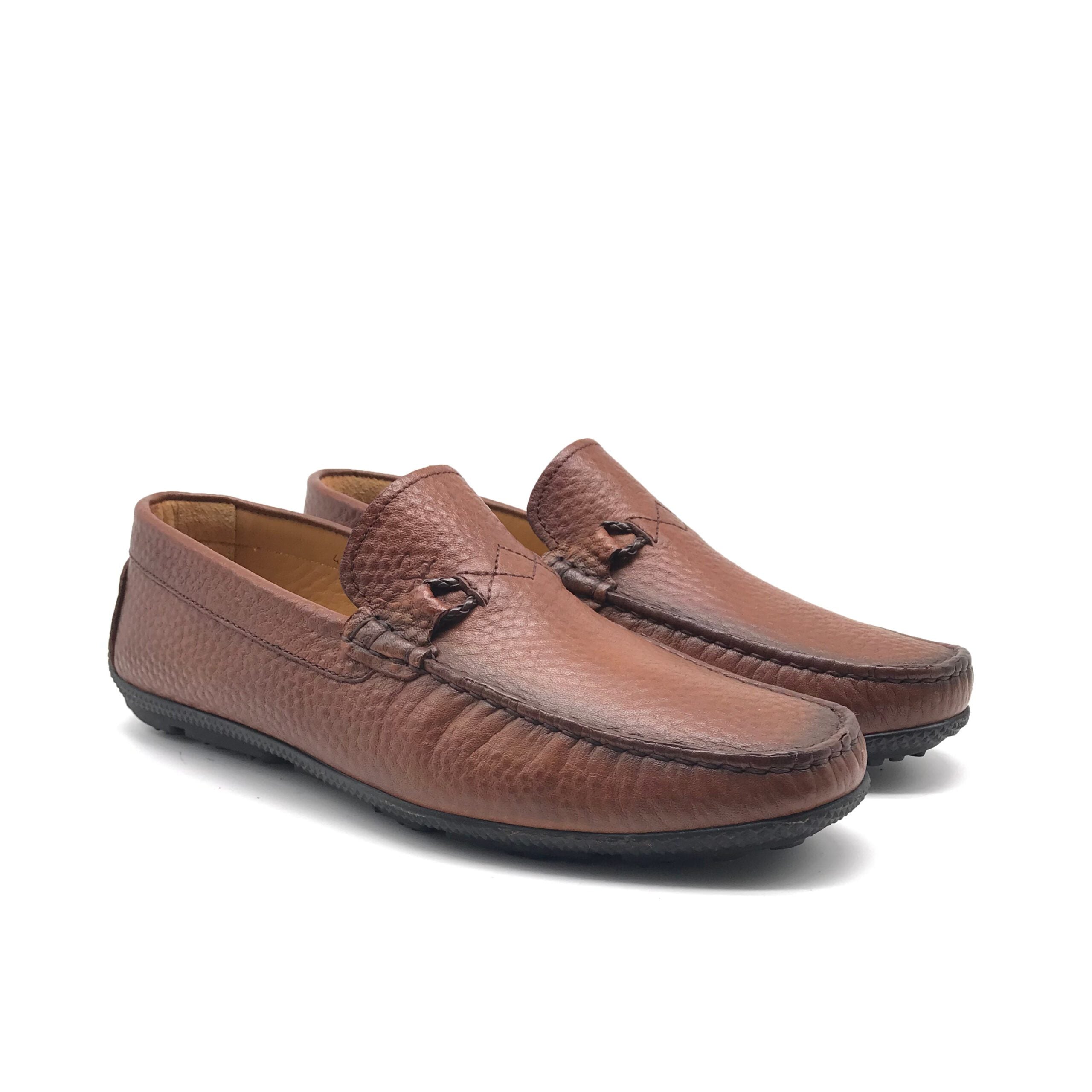 MO1752 Mocassin en Cuir Marron Claire - Shopilo Shoes