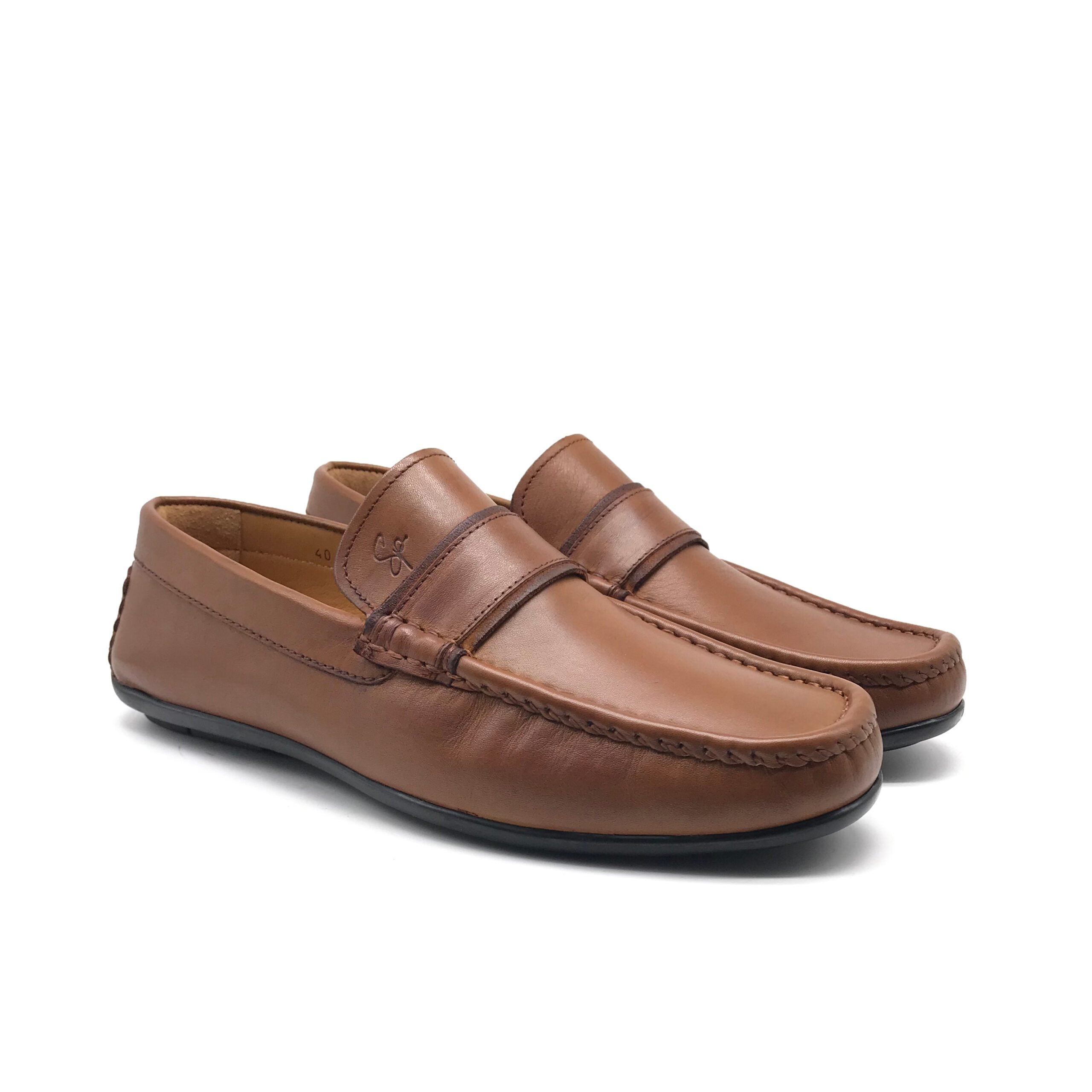 MO1746 Mocassin en Cuir Taba - Shopilo Shoes