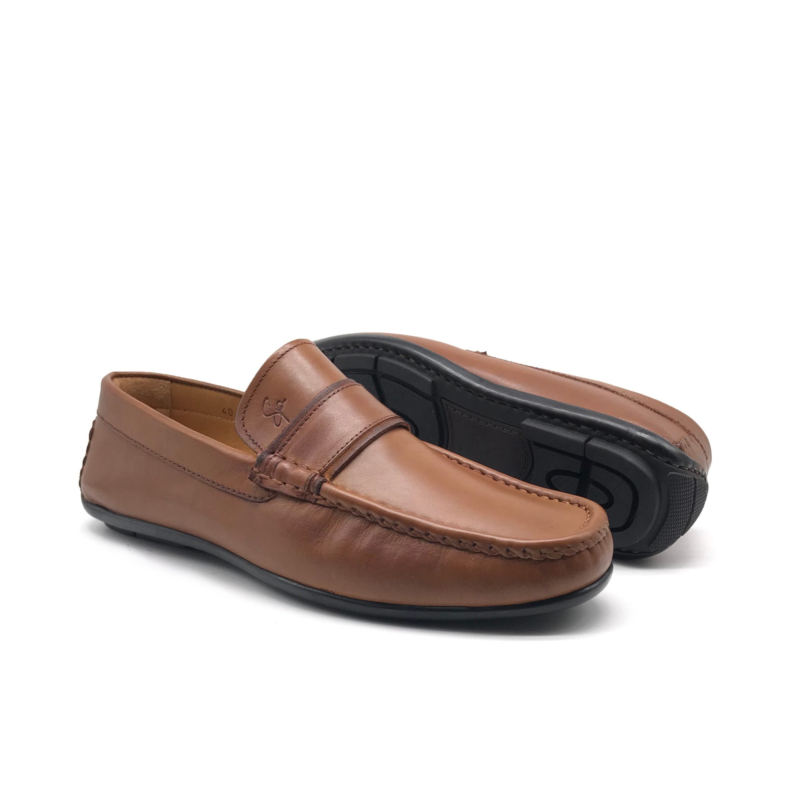 MO1746 Mocassin en Cuir Taba - Shopilo Shoes