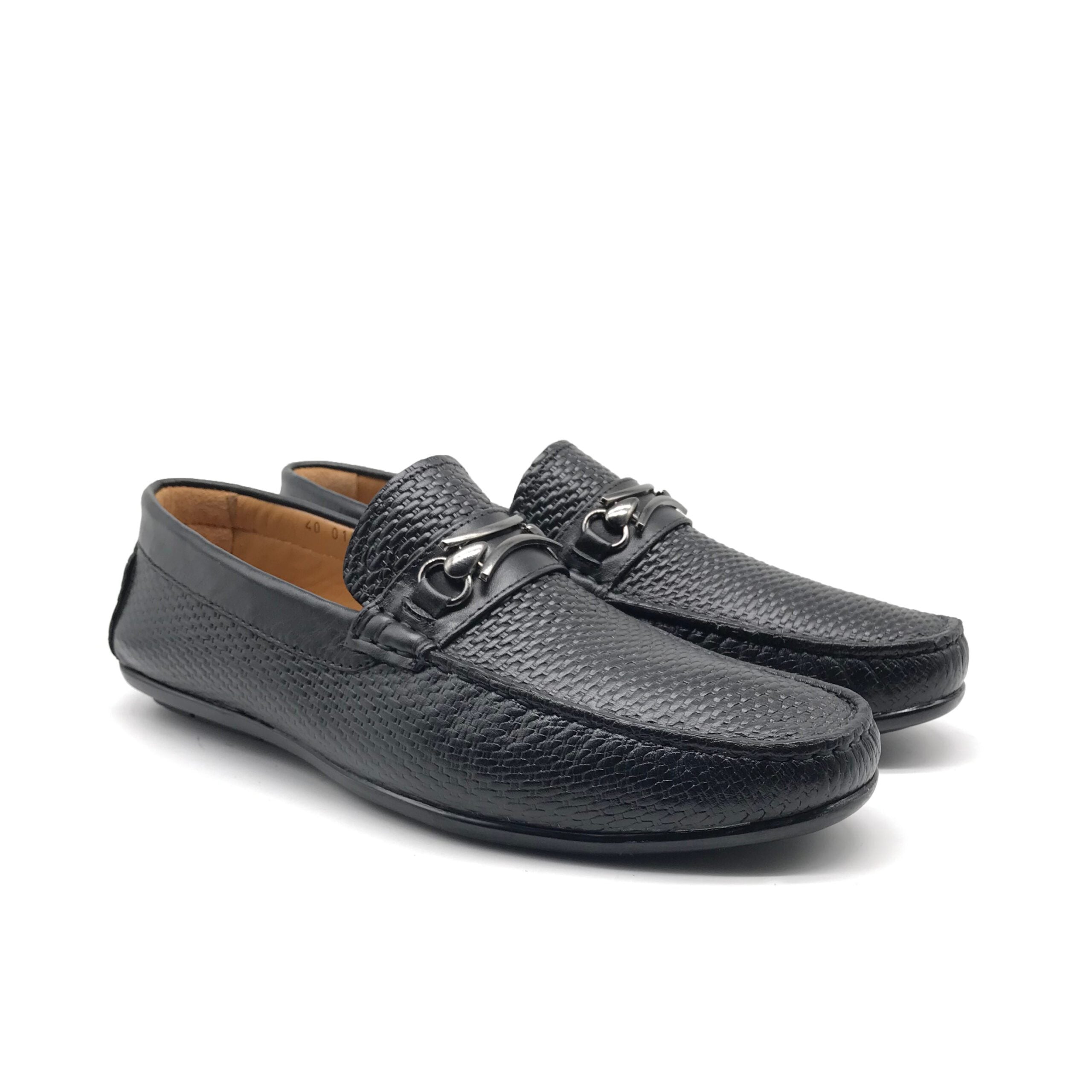 MO1823 Mocassin en Cuir Noir - Shopilo Shoes