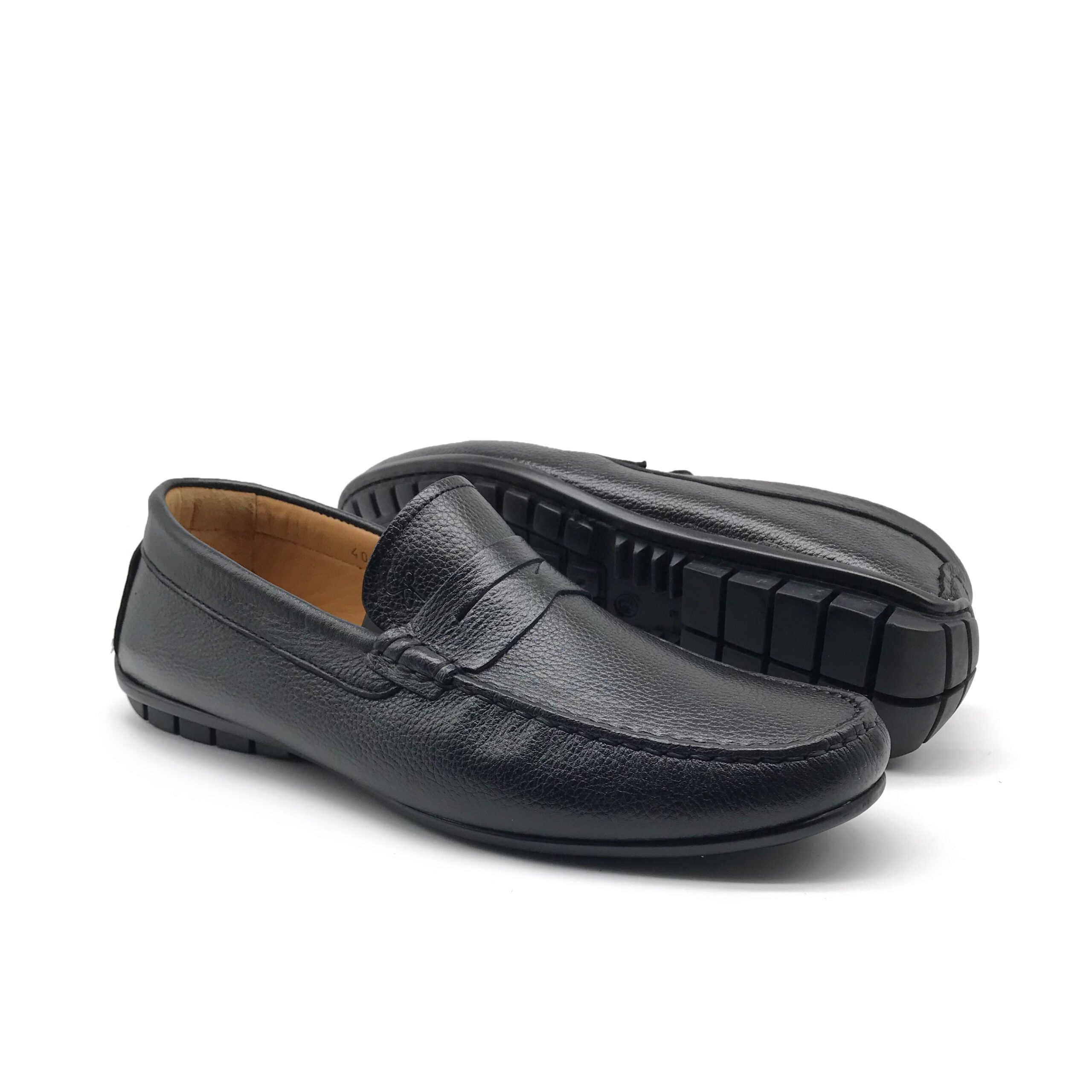 1051 Mocassin en Cuir Noir - Shopilo Shoes