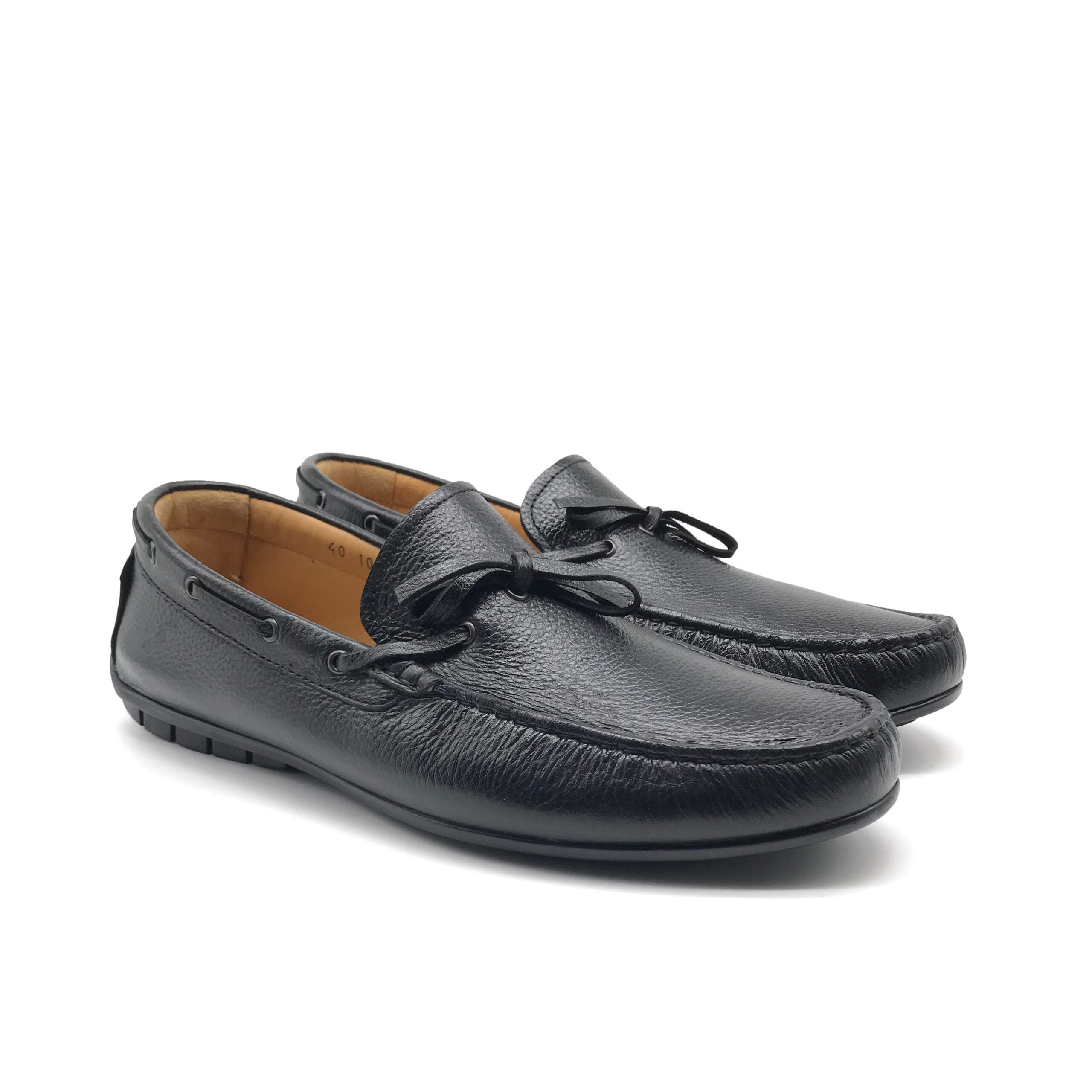 1047 Mocassin en Cuir Noir - Shopilo Shoes