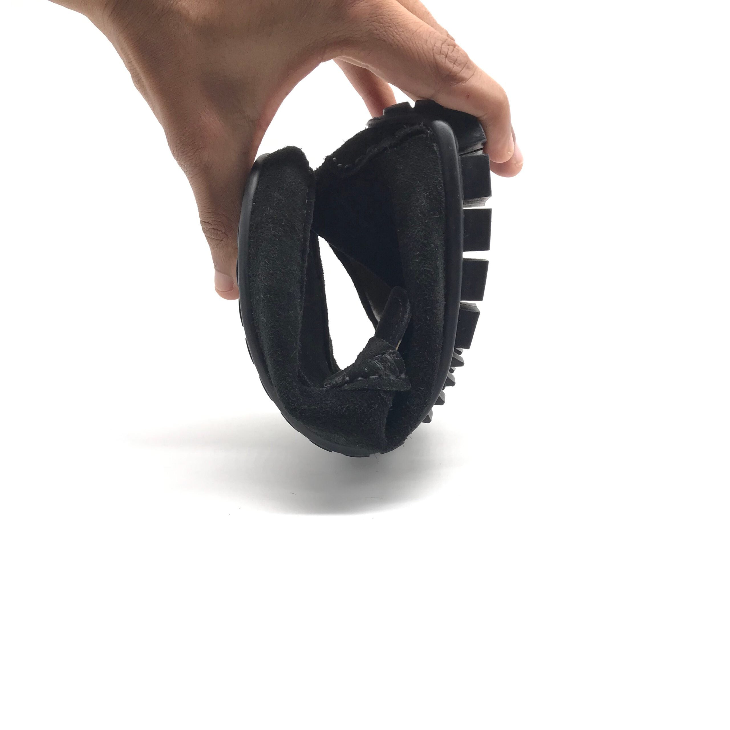 1051 Mocassin en Cuir Daim Noir - Shopilo Shoes