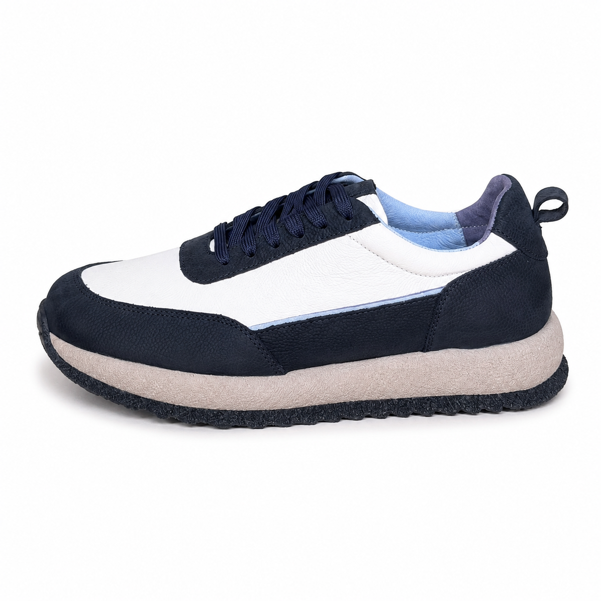 basket en cuir 0061 Bleu