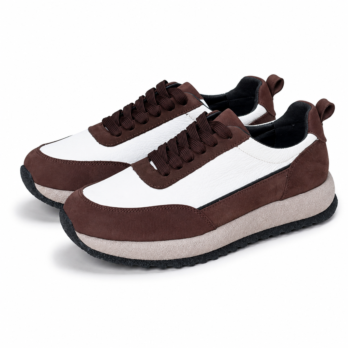 basket en cuir 0061 Marron