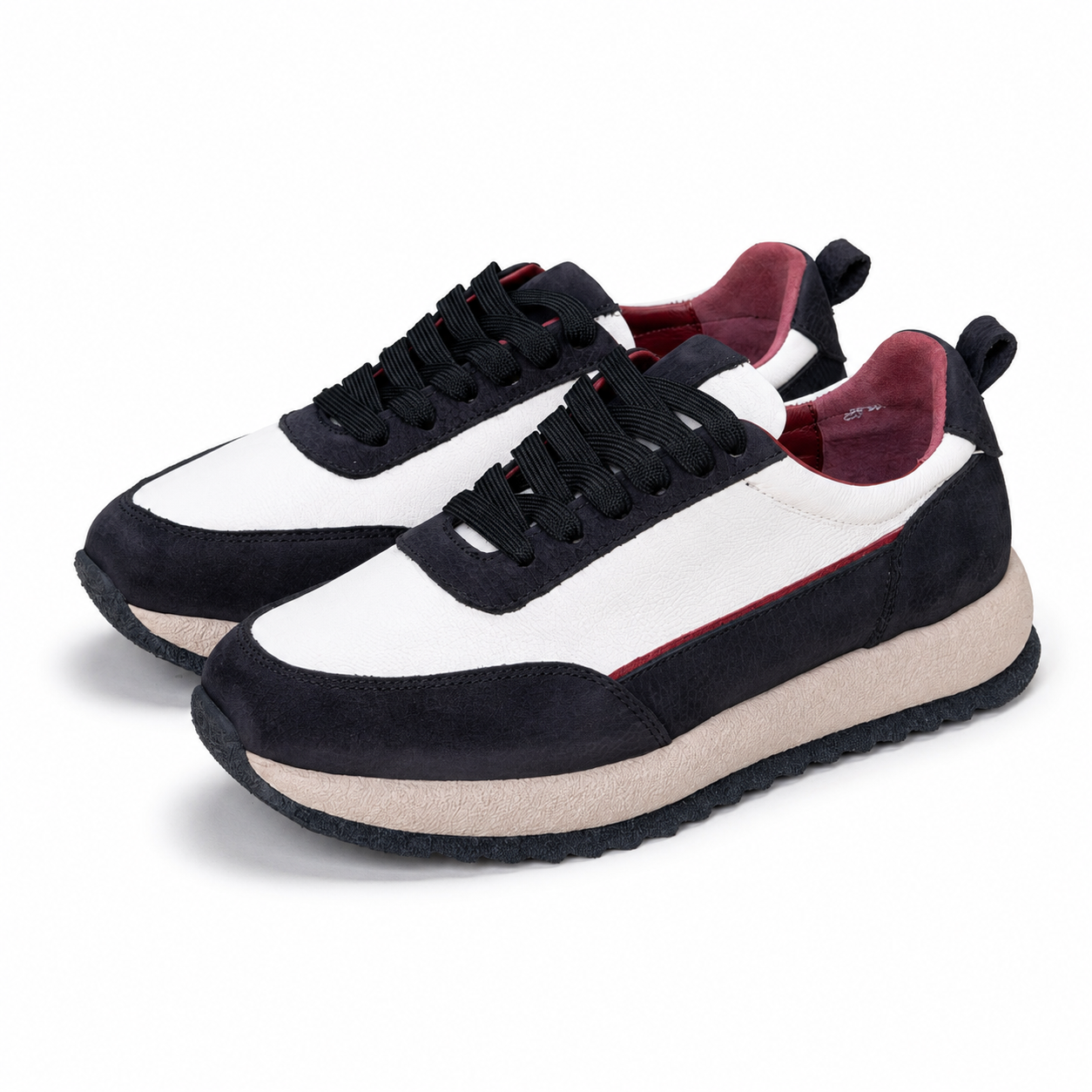 basket en cuir 0061 Noir-A